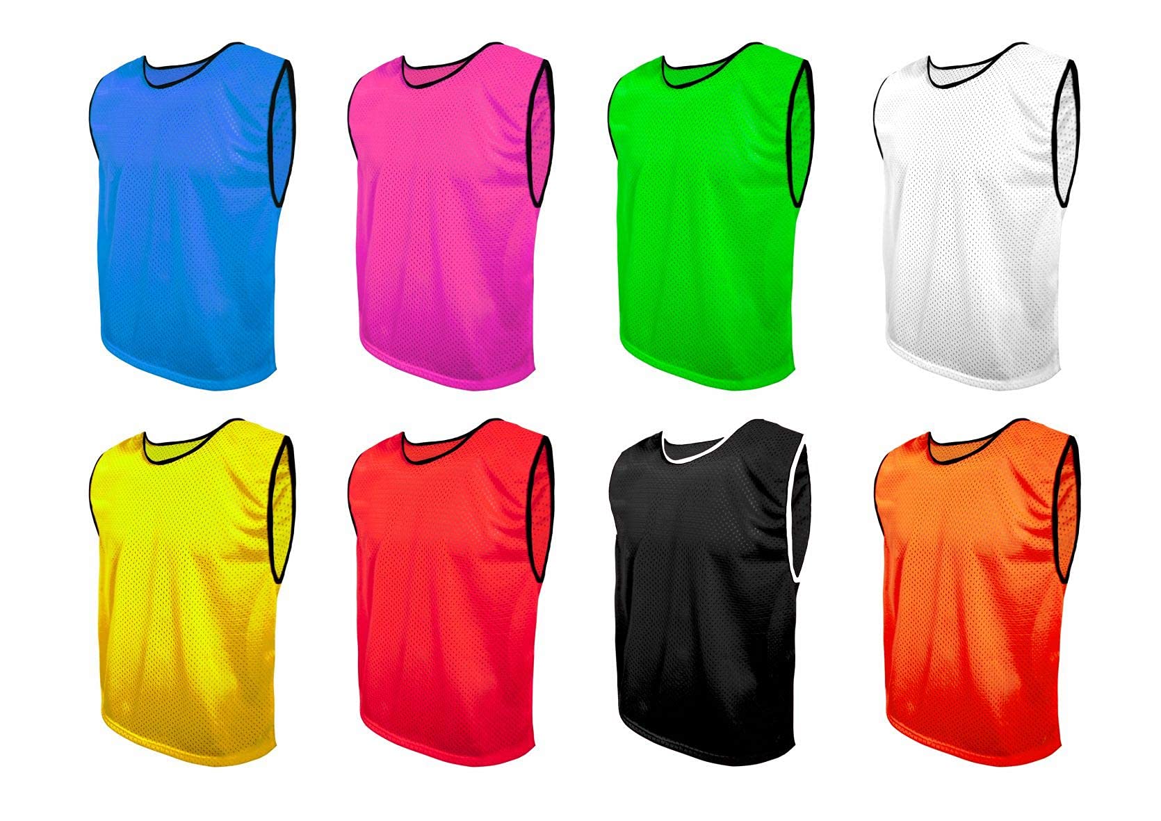 **Pinnies Sports Bibs for Kids, Youth & Adults - Strong & Durable Soccer, Basketball, Football, Running & Team Practice Jerseys - Perfect for Scrimmages, Training & Sports Drills**