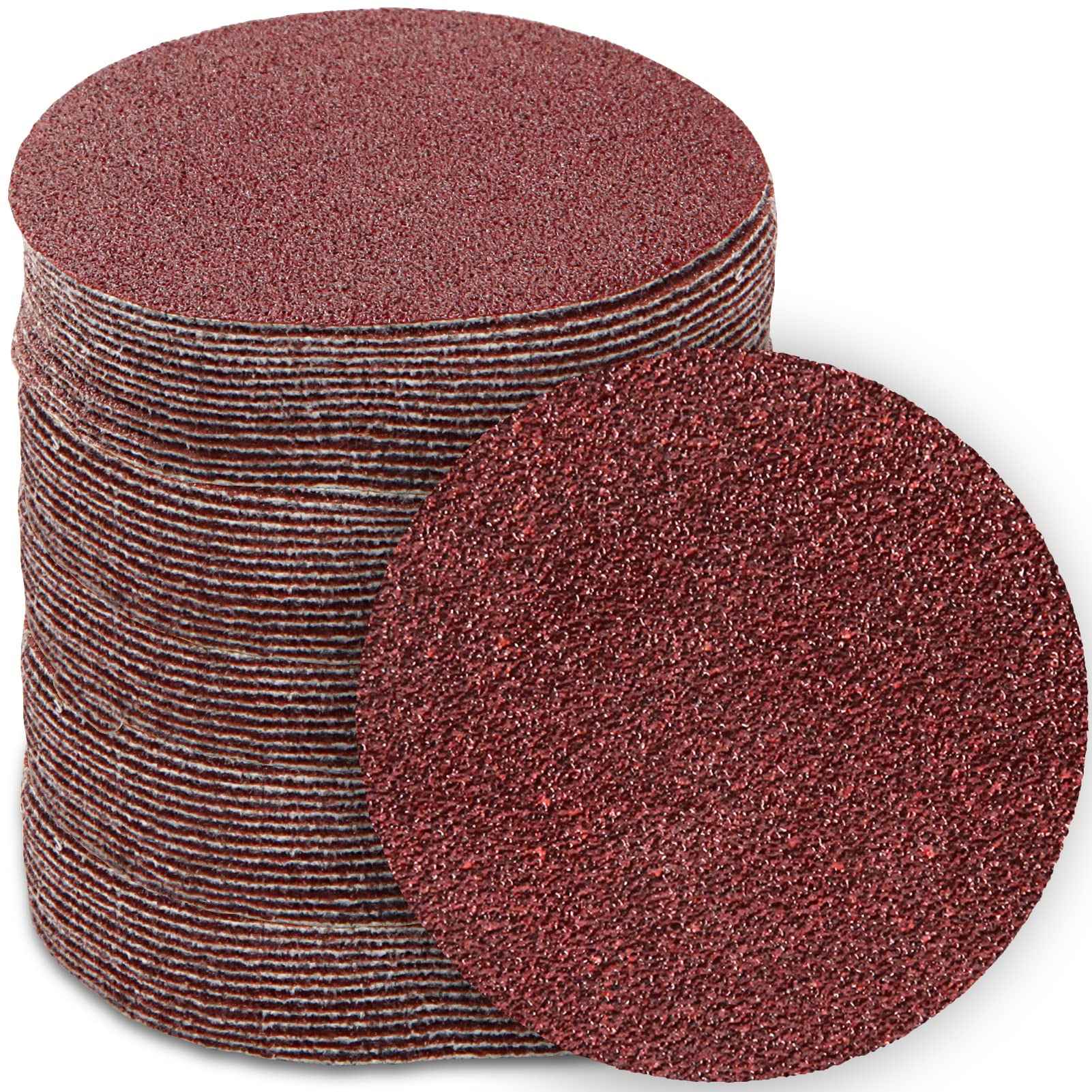 130 PCS 3 Inch 60 Grit Sanding Discs with Hook & Loop Backing - Compatible with Drill, Sander, Grinder & Rotary Tools - Ideal for Woodworking, Furniture Refinishing & DIY Projects