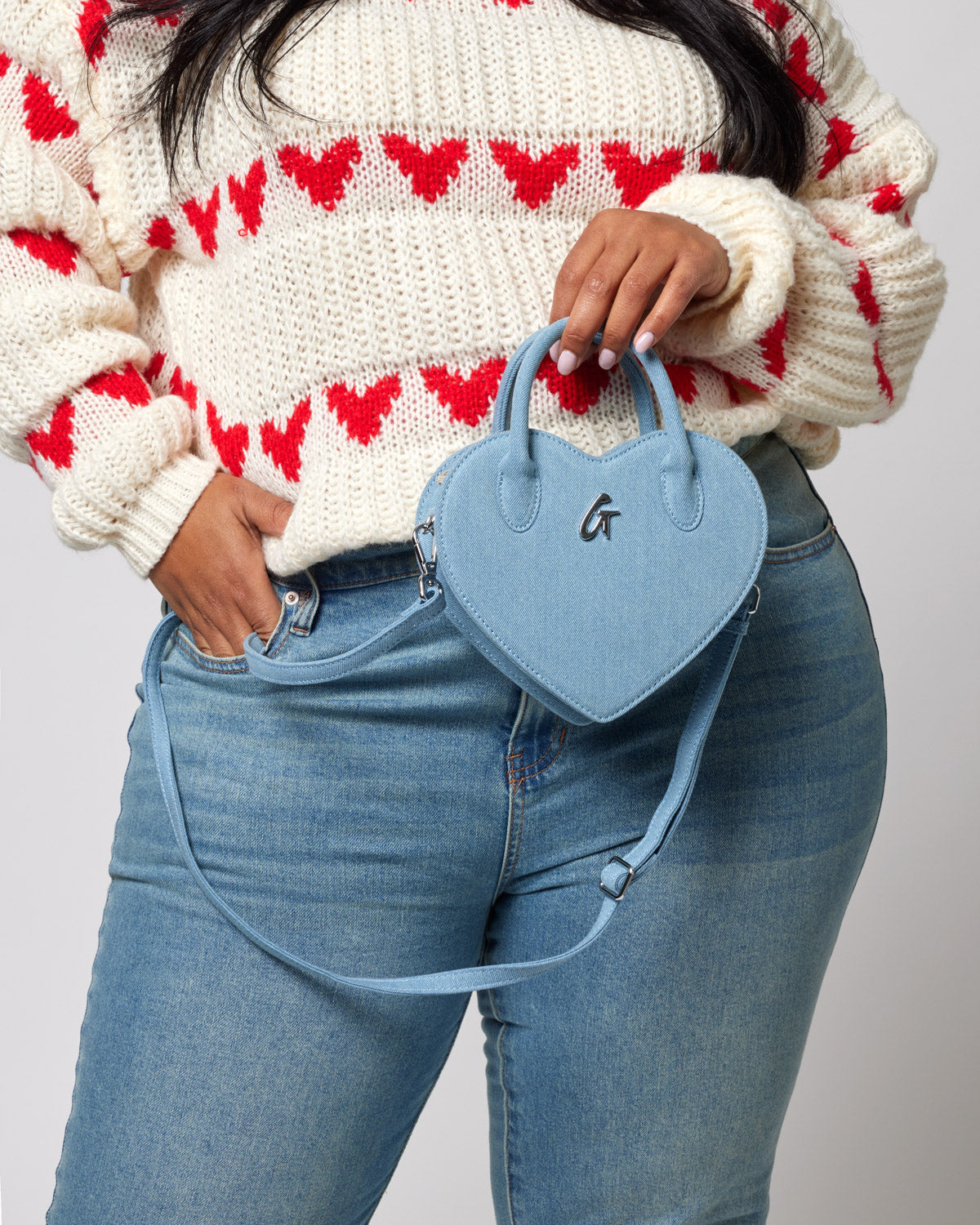 Stylish Standard Denim Heart Bag - Trendy Crossbody Purse for Women | Perfect for Casual Outings, Date Nights & Everyday Use