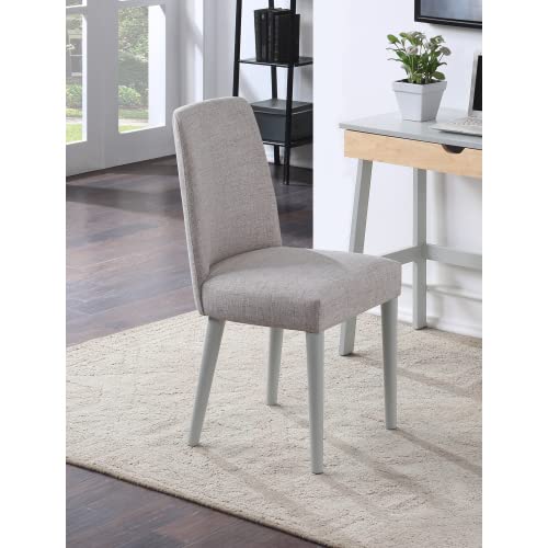Fabric Upholstered Urban Style Dining Chairs - Solid Wood Legs Padded Kitchen Side Chair, Classic Accent Chair for Living Room, Bedroom & Dining Room (Single Pack, Gray) - Perfect for Small Spaces & Modern Home Decor