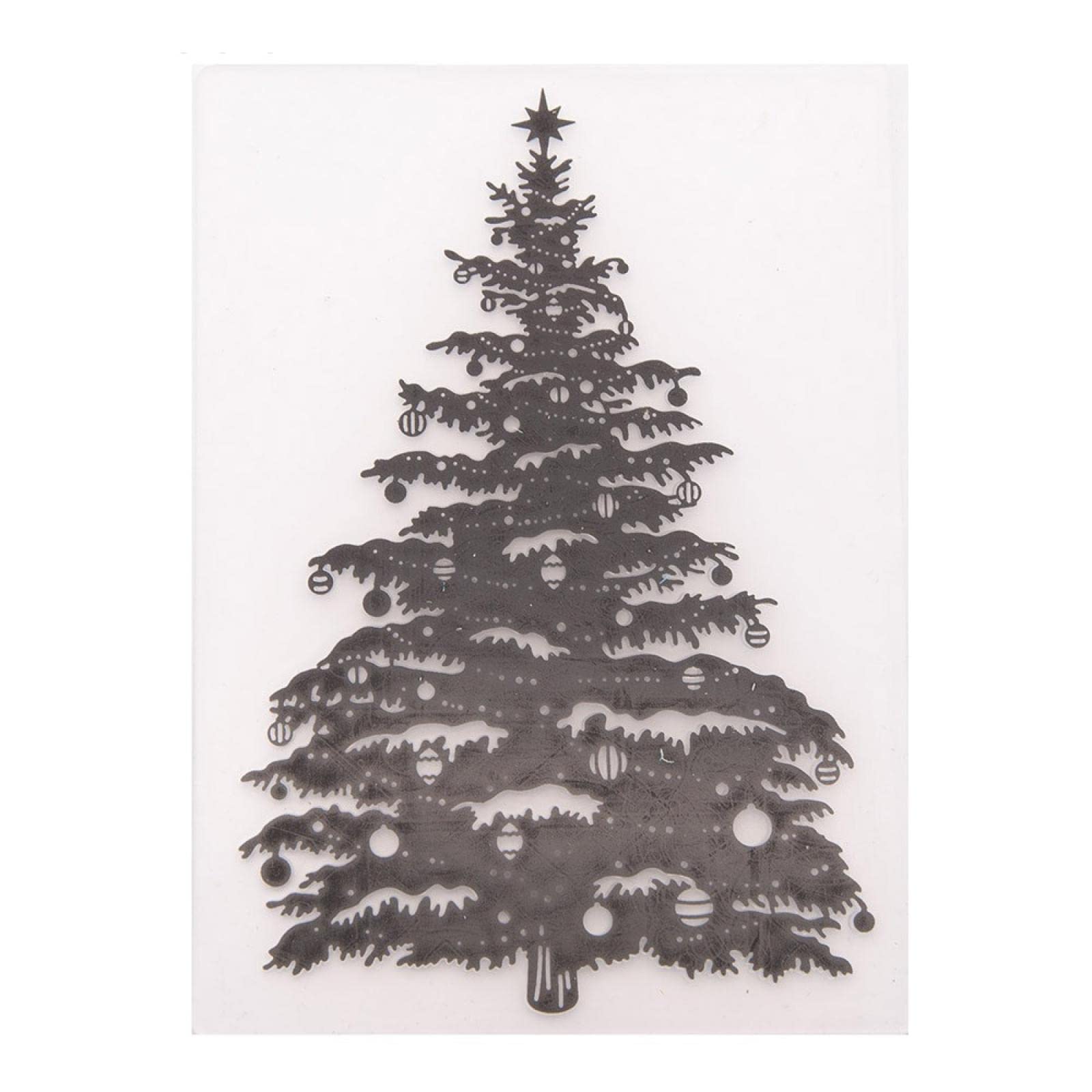 Christmas Tree Embossing Folders for Card Making - 12 Pack Plastic Embossed Stencils for DIY Greeting Cards, Scrapbooking & Paper Crafts - Perfect for Holiday Cards, Gift Tags & Home Decor Projects