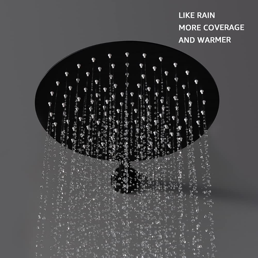 Premium Matte Black Shower System - 8 Inch Rainfall Shower Head & Handheld Sprayer - Complete Wall Mounted Bathroom Faucet Set - Perfect for Modern Bathrooms & Spa-Like Showers