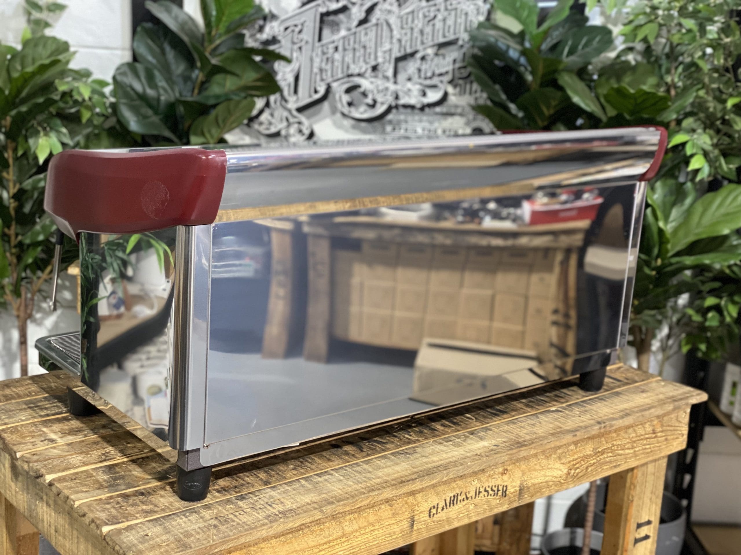 Expobar MegaCrem High Cup 3 Group Commercial Espresso Machine - Stainless Steel & Red Finish - Perfect for Coffee Shops, Restaurants, and Cafes