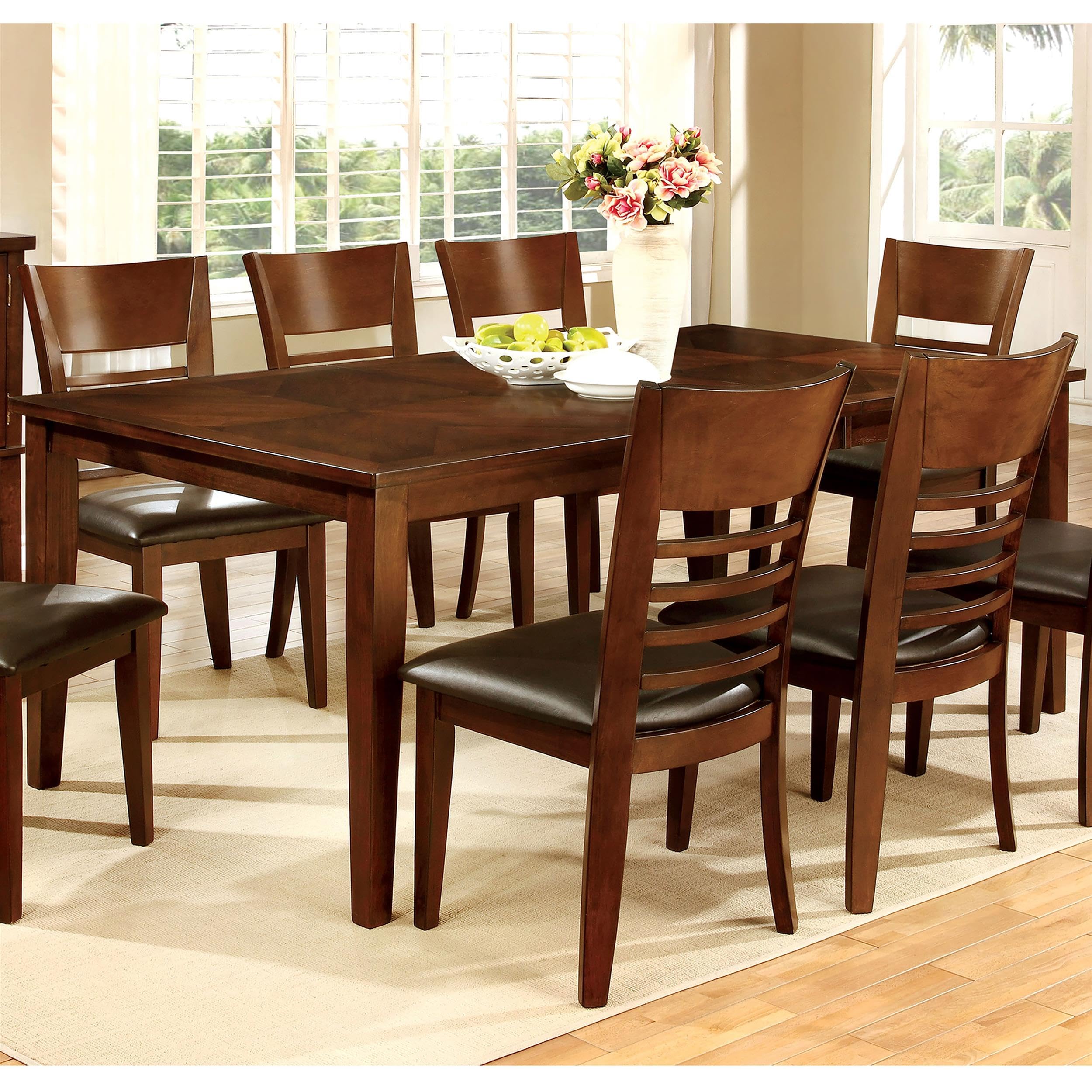 Tristen Solid Wood Extendable Dining Table - Brown Cherry Finish | Expandable for 6-8 People | Perfect for Dining Rooms, Kitchens & Small Spaces