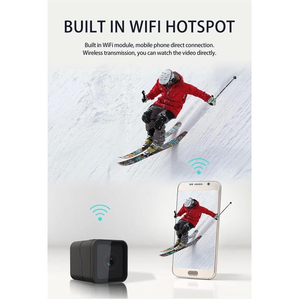 Sunree HD 1080P Wireless IP Security Camera - Mini WiFi Surveillance Camera for Home & Outdoor Use, Night Vision, Motion Detection - Ideal for Baby Monitoring, Pet Watching, Bicycle Recording & Office Security