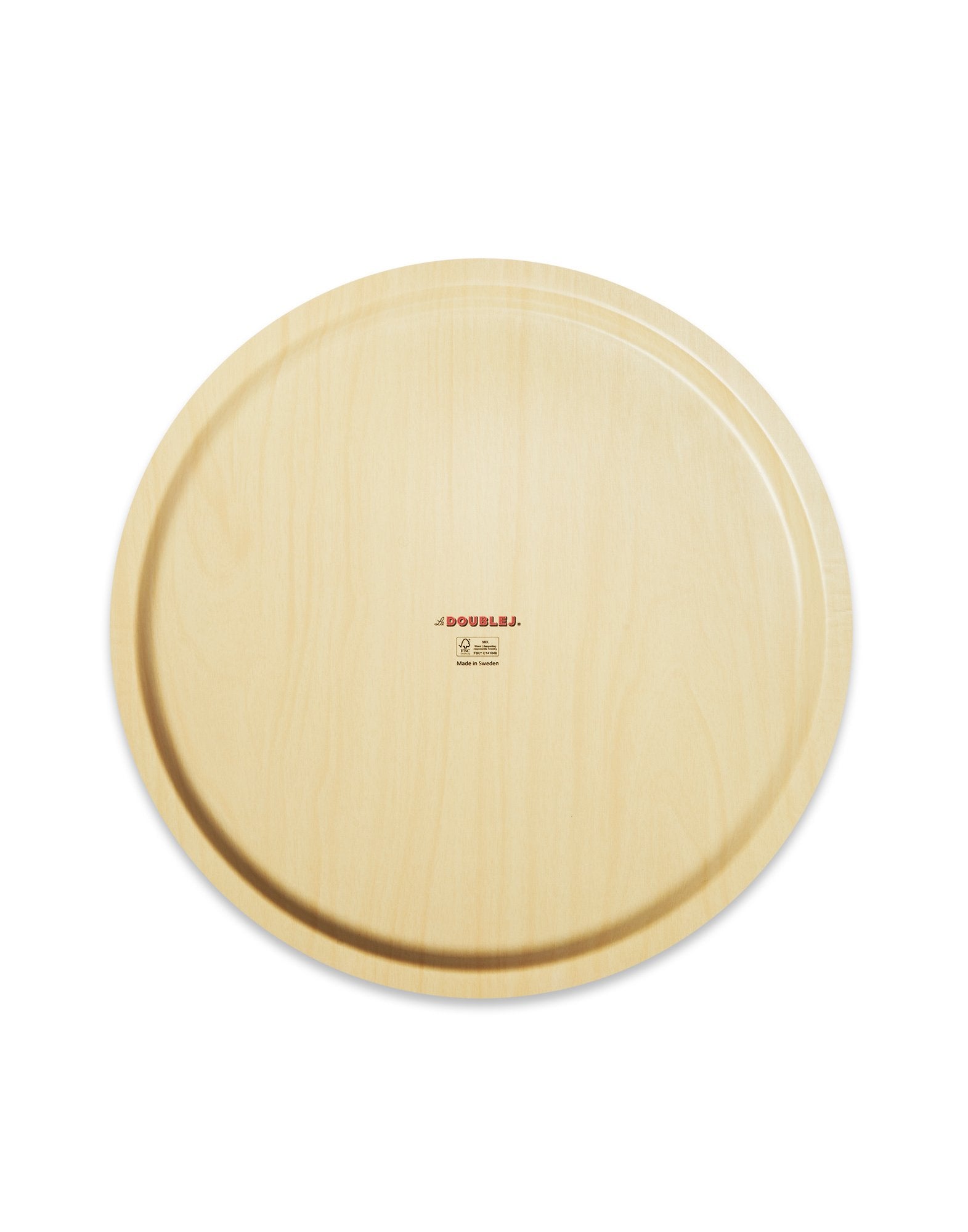 Feria Midnight Round Printed Tray - Laminated Birch Wood Serving Tray for Coffee Table, Dining, and Home Decor