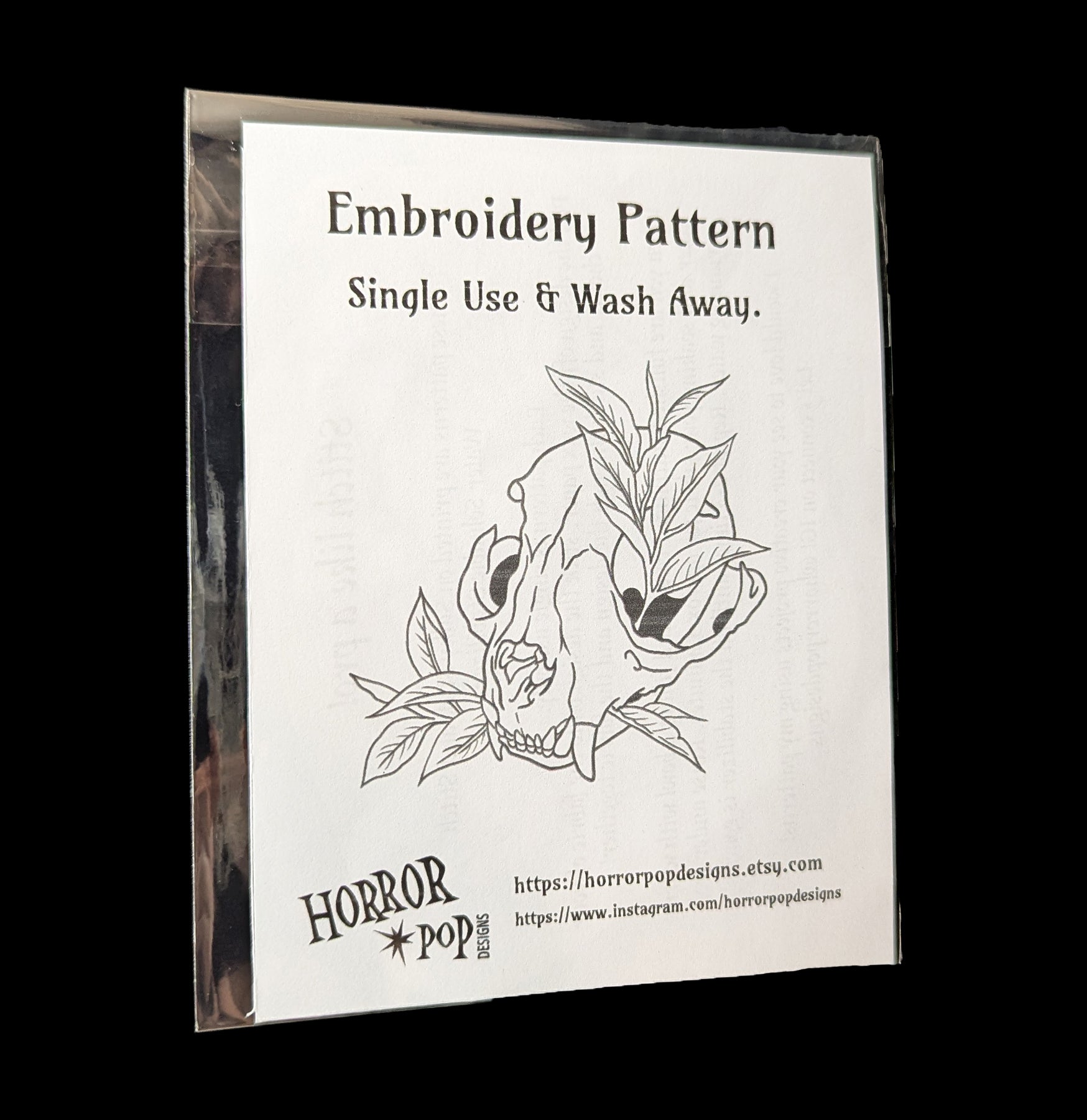 Cat Skull Embroidery Pattern - Digital Download for DIY Gothic Crafts, Halloween Decor, and Punk Fashion Accessories | Perfect for T-Shirts, Patches, and Home Decor Projects