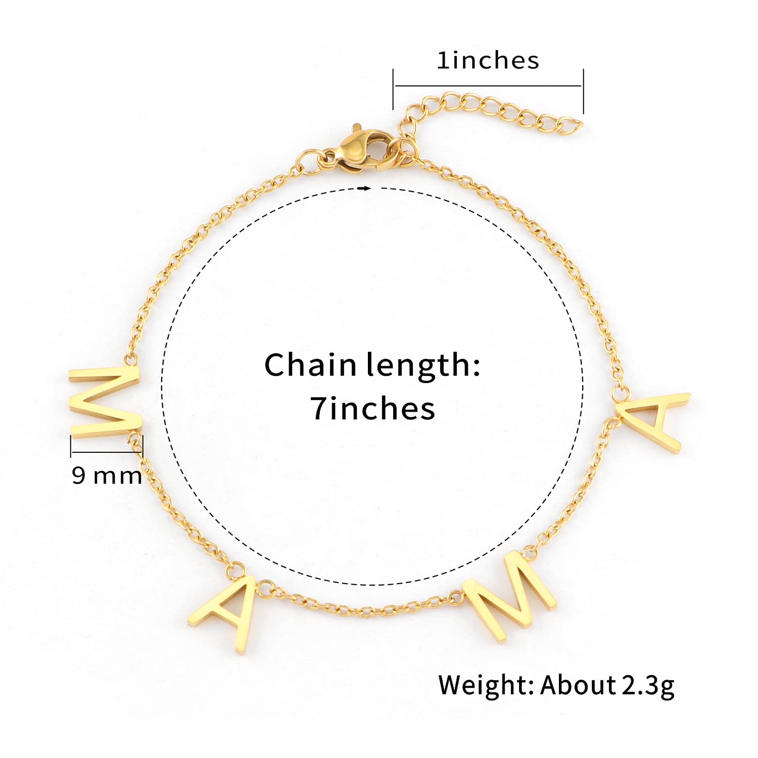 POSHFEEL Mama Charm Bracelet - Stainless Steel Letter Bracelet for Mom | Mother's Day Gift, Birthday Present for Women | Perfect for Everyday Wear, Special Occasions & Heartfelt Gestures