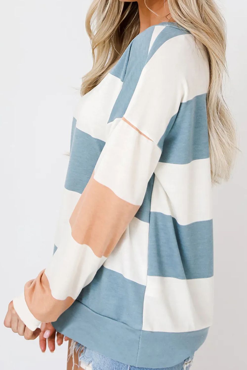 Women's Contrast Color Block Round Neck Long Sleeve T-Shirt - Casual Fashion Top for Everyday Wear, Work & Outfits