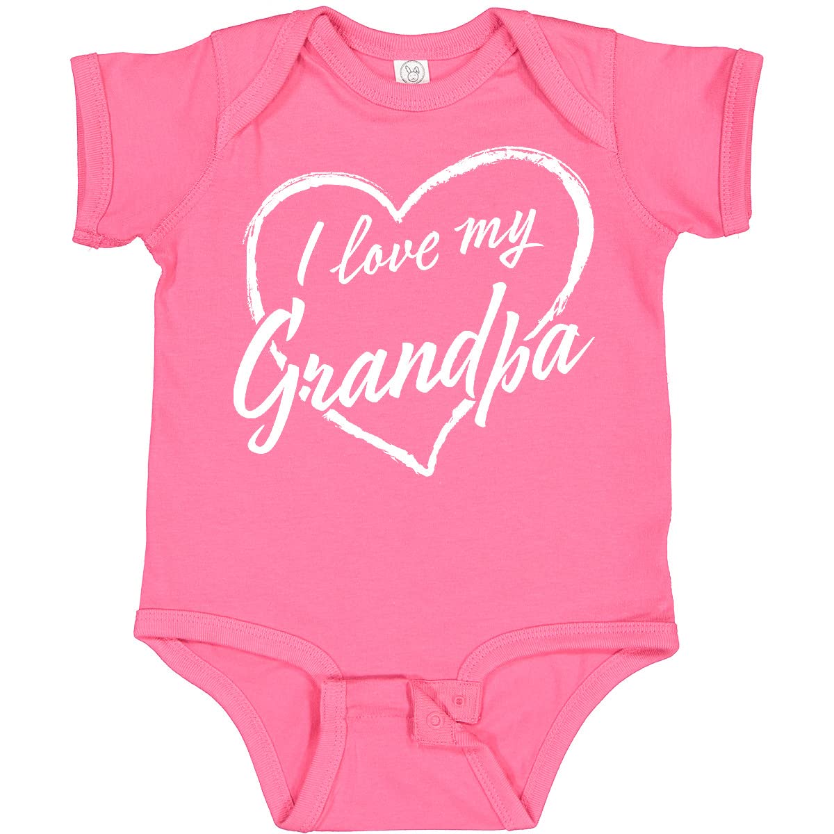 Inktastic I Love My Grandpa White Chalk Heart Baby Bodysuit - Cute Outfit for Grandparents Day, Family Photos & Special Occasions