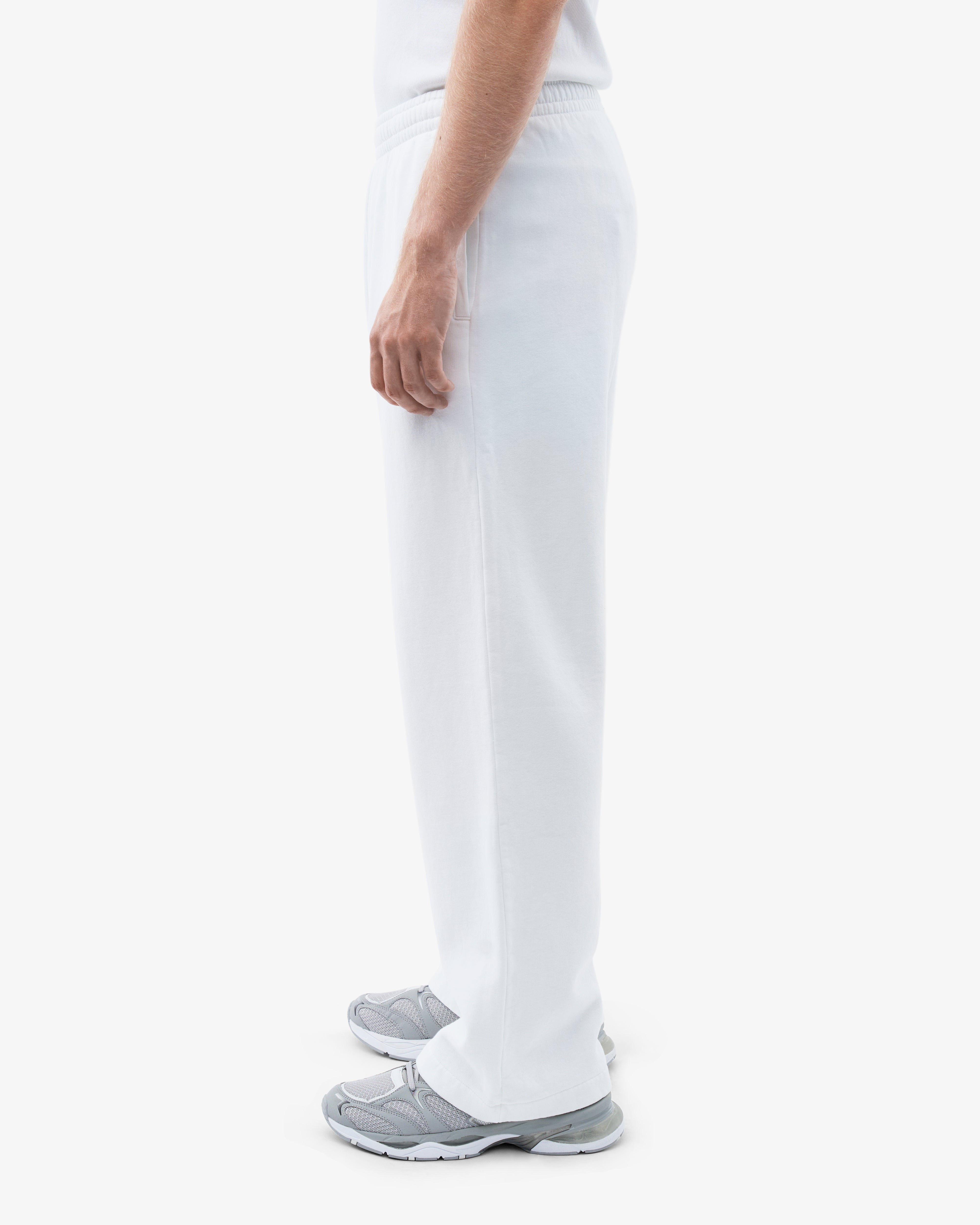 Organic Straight Leg Sweatpants for Women - Soft Cotton Joggers with Pockets - Optical White - Perfect for Yoga, Lounge & Casual Wear