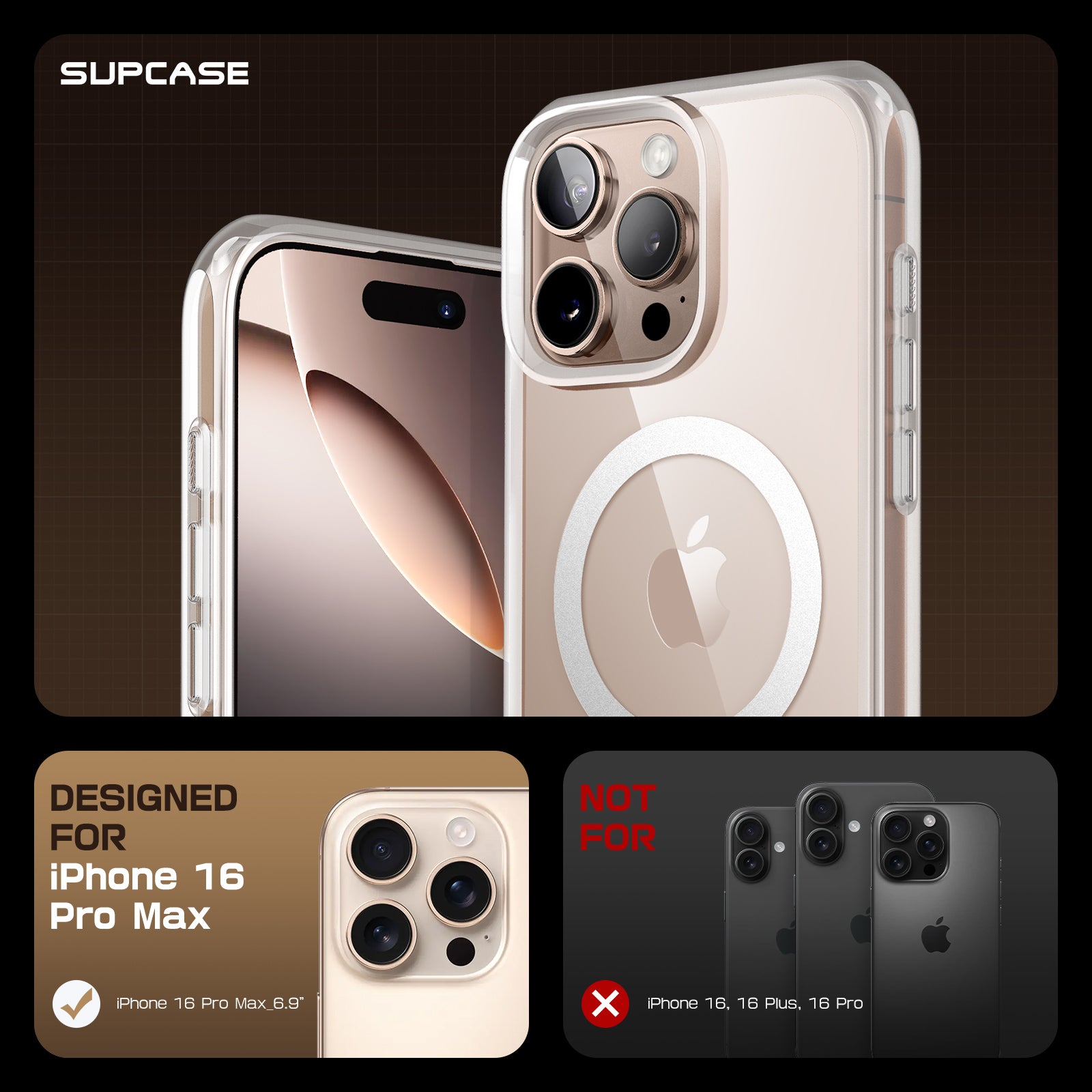 iPhone 16 Pro Max 6.9 Inch Case - Unicorn Beetle MAG Slim Clear Protective Cover with MagSafe & Camera Control Button | Perfect for Daily Use, Travel & Outdoor Activities
