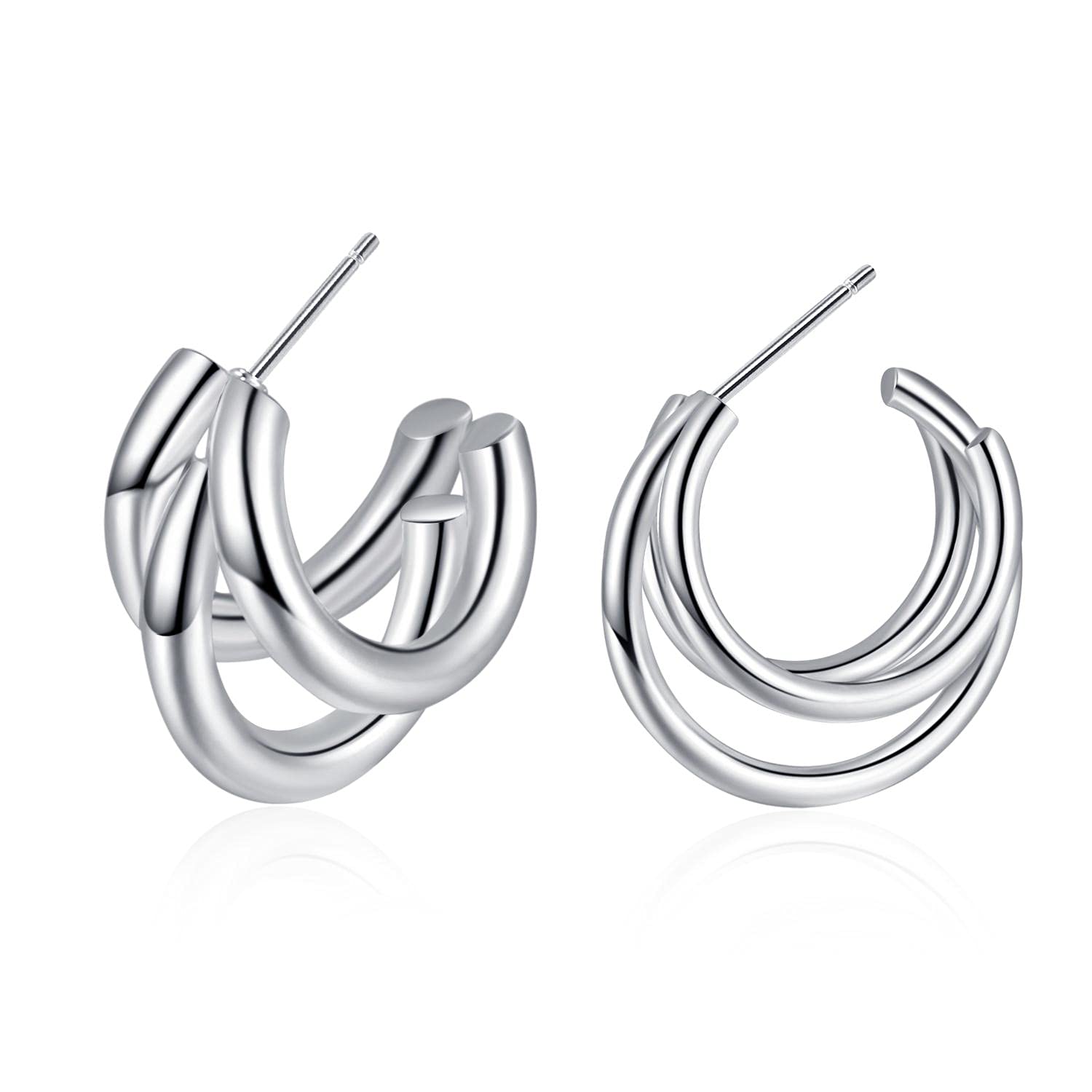 14K Gold Hoop Earrings for Women - Dangle Drop Large Hoop Earrings, Sterling Silver Gold Plated Elegant Jewelry - Perfect Gift for Her, Birthday, Anniversary & Special Occasions