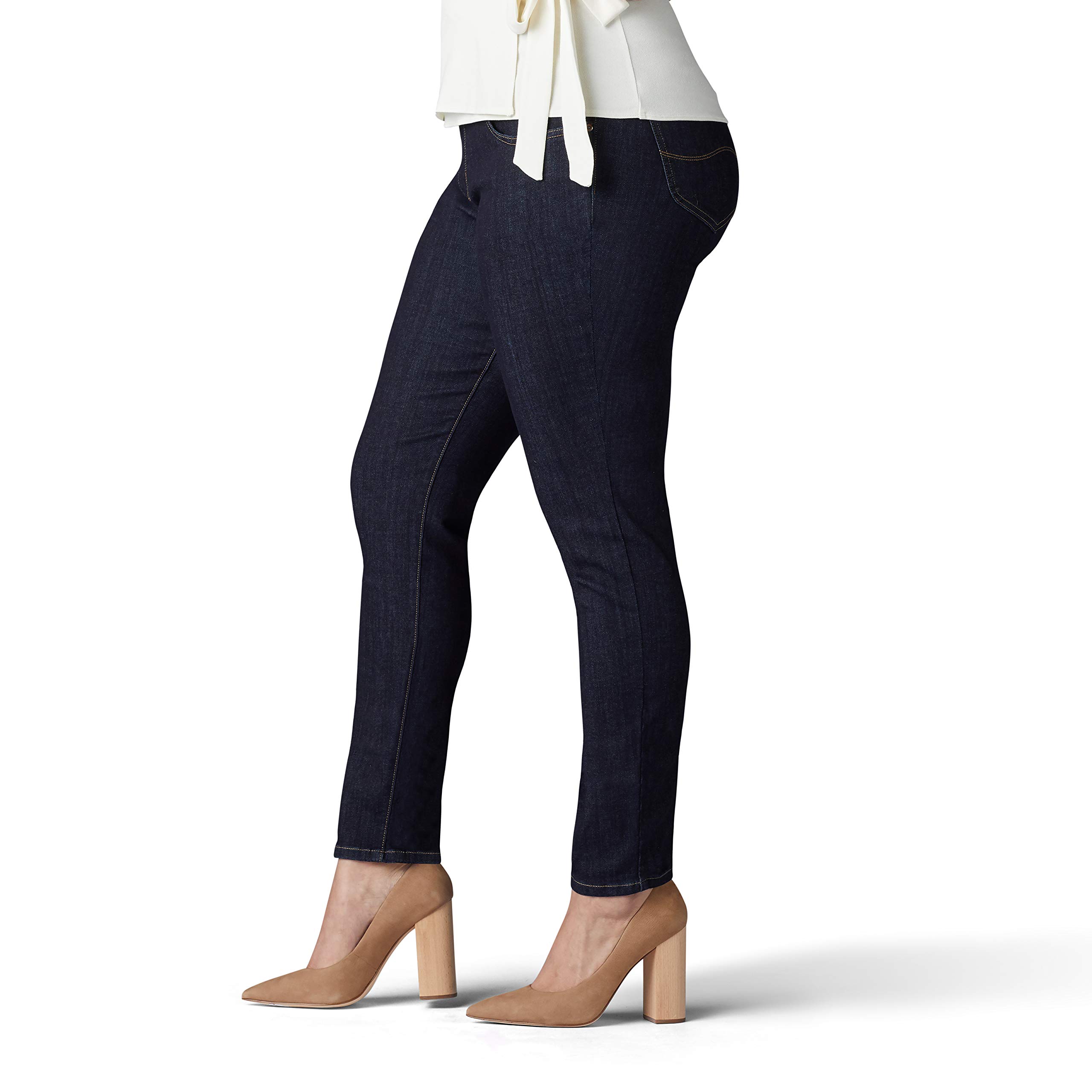 Lee Women's Plus Size Sculpting Slim Fit Skinny Leg Pull-On Jeans - Comfortable Stretch Denim for Work, Casual & Everyday Wear