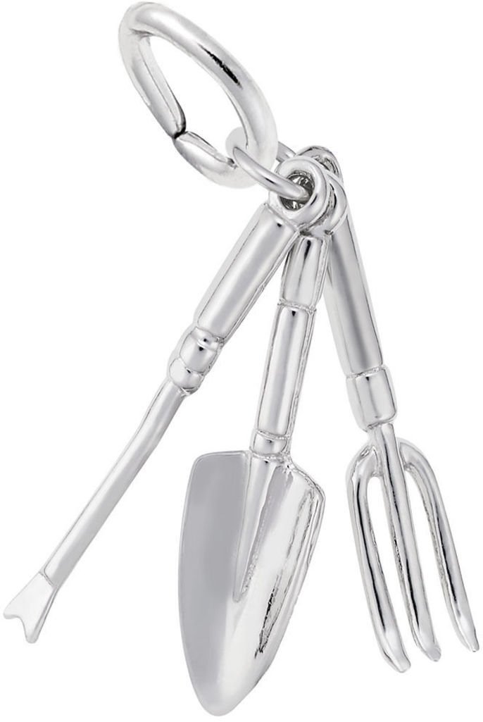 Rembrandt Sterling Silver Gardening Tools Charm - Perfect for Jewelry Making, DIY Bracelets & Necklaces - Ideal Gift for Garden Lovers & Craft Enthusiasts