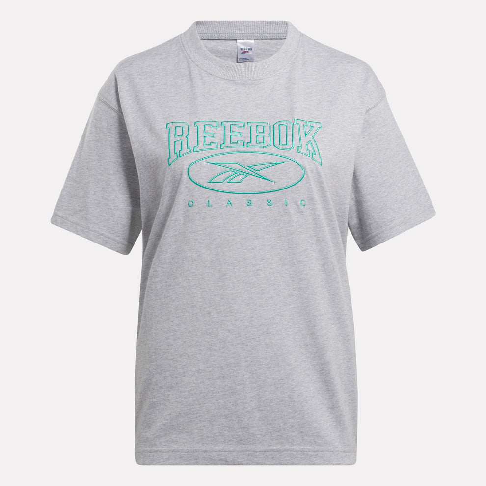 Reebok Women's Archive Evolution Grey T-Shirt - Vintage-Inspired Cotton Tee for Casual Wear, Gym & Street Style
