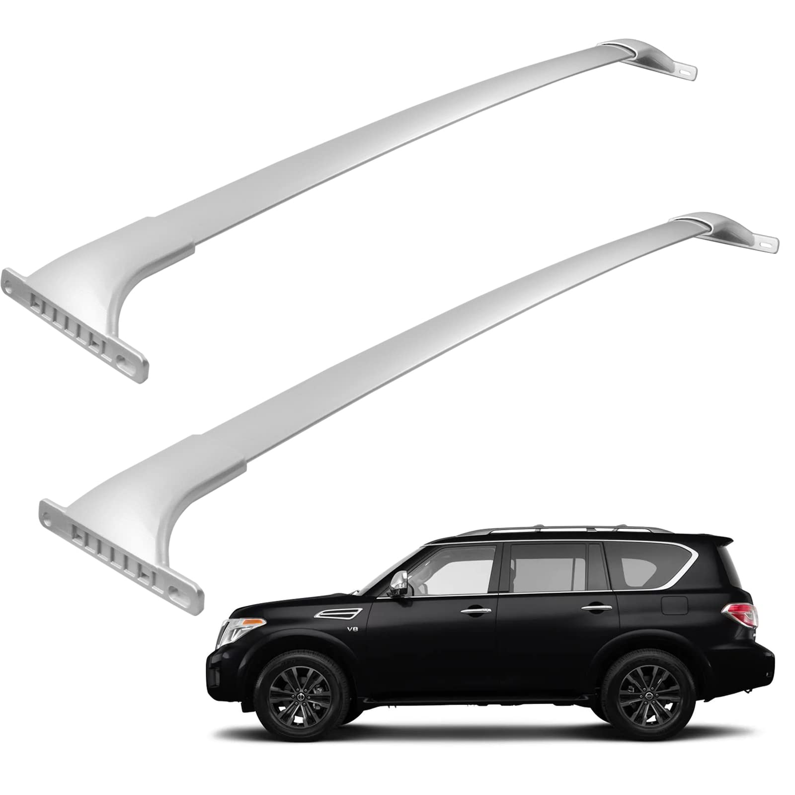 2017-2020 Nissan Armada Roof Rack Cross Bars - Heavy Duty Aluminum Cargo Carrier for Kayak, Canoe, Luggage & Sports Equipment | Perfect for Road Trips, Camping & Outdoor Adventures