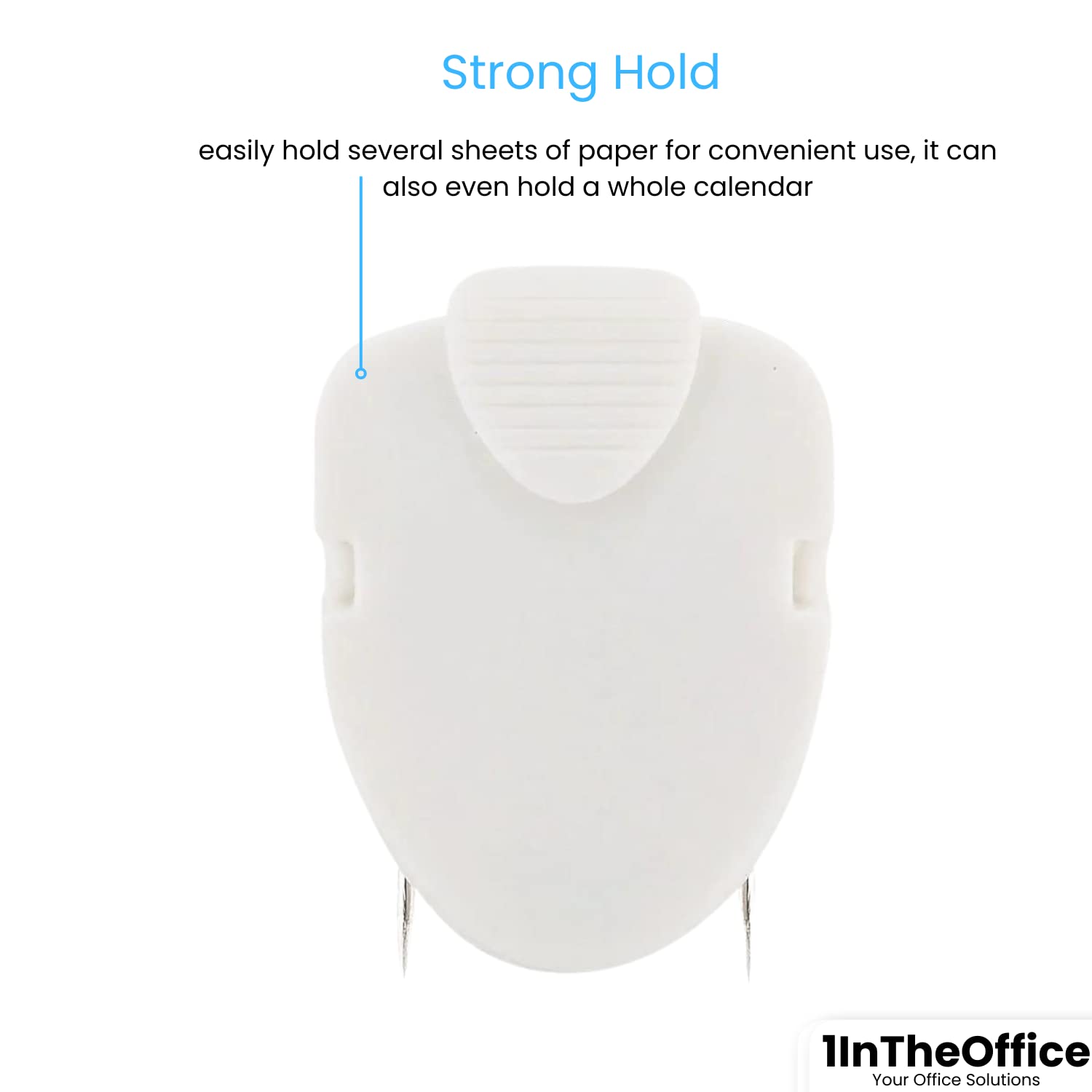 1InTheOffice White Cubicle Wall Clips - 20 Pack Fabric Bulletin Board Clips for Office Organization, Home Decor & Classroom Supplies - Perfect for Hanging Photos, Notes & Documents