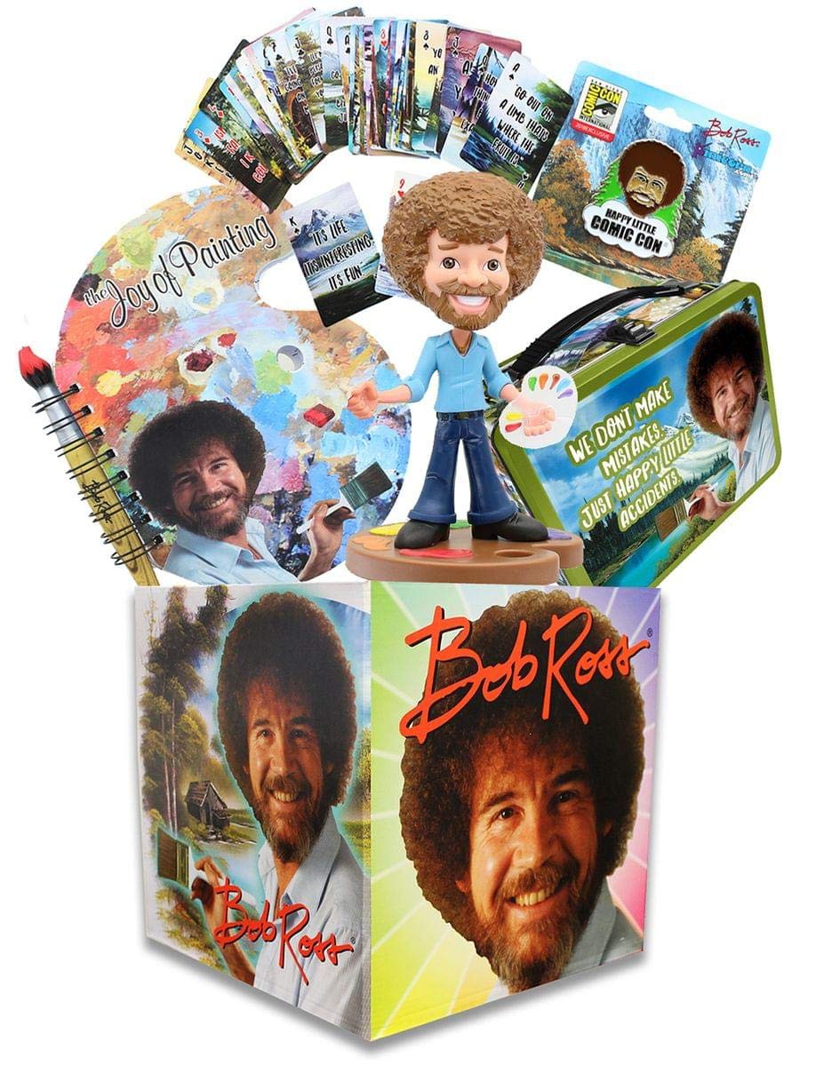 Toynk Bob Ross Collectibles Set - Looksee Collector's Box with Pin & Lunch Box | Perfect for Art Lovers & Collectors | Great Gift for Painting Enthusiasts & Home Decor