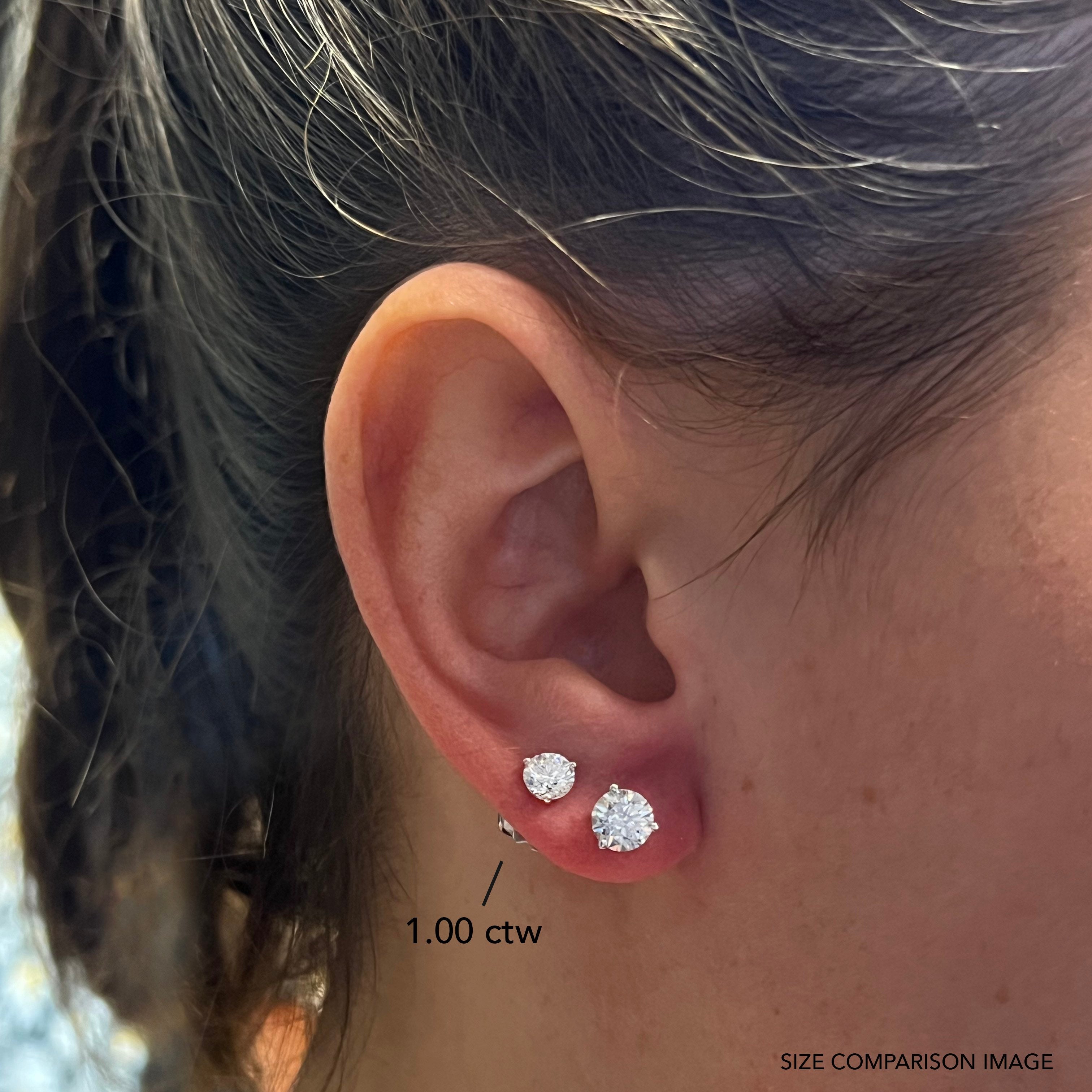 1.69 Carat Diamond Stud Earrings for Women - 14K White Gold Princess Cut Earrings | Perfect for Weddings, Anniversaries & Special Occasions