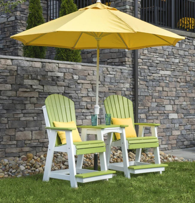 Luxcraft Recycled Plastic Counter Height Adirondack Chair Set - Outdoor Patio, Garden, Balcony Furniture for Relaxing & Entertaining
