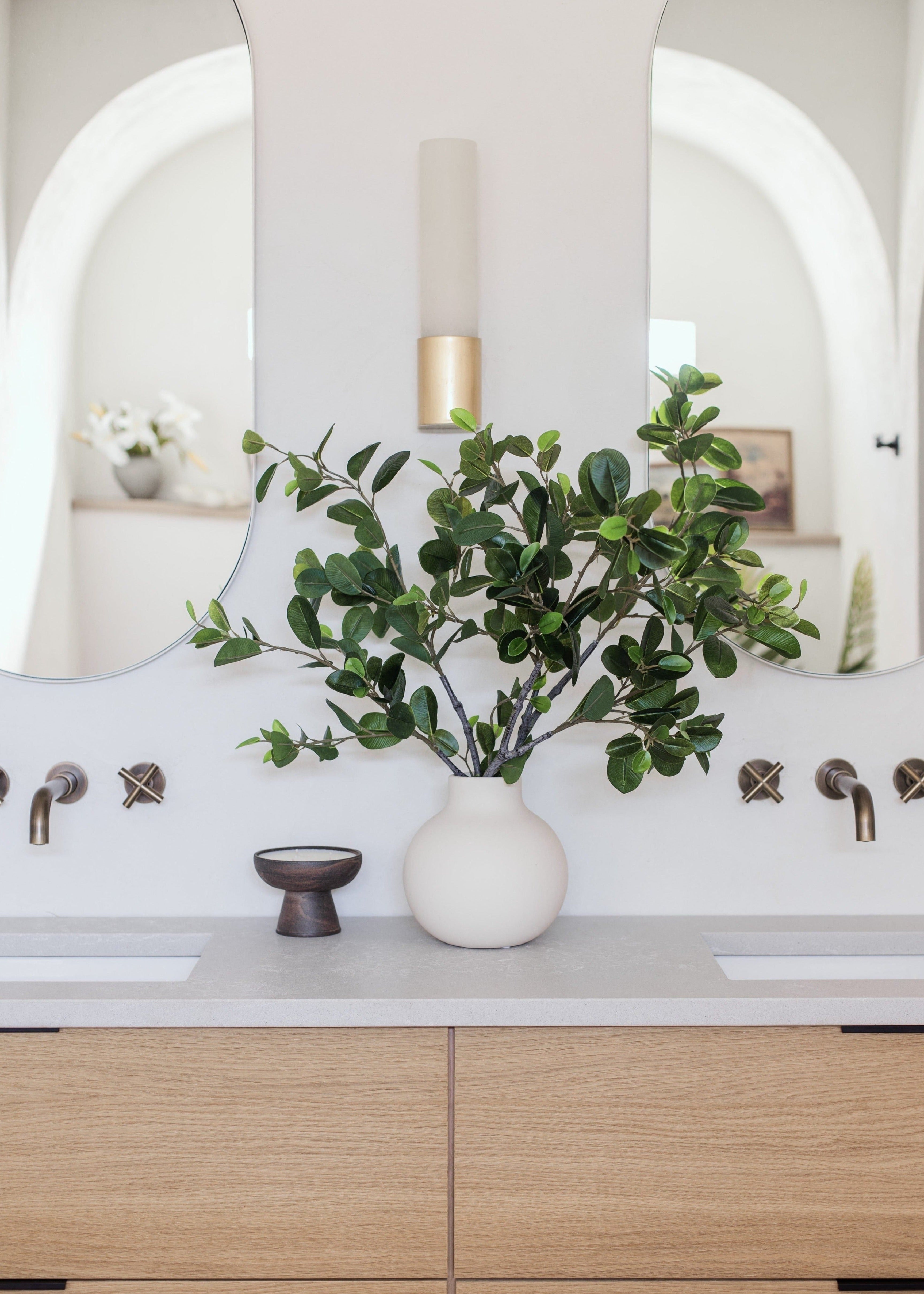 Creamy White Round Ceramic Vase - 8
