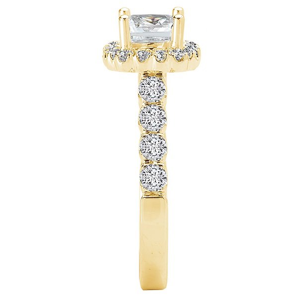 14KT 3/4 CTW Diamond Cushion Halo Engagement Ring Setting for Cushion or Round Cut Stones - Perfect for Wedding, Proposal & Anniversary Gifts