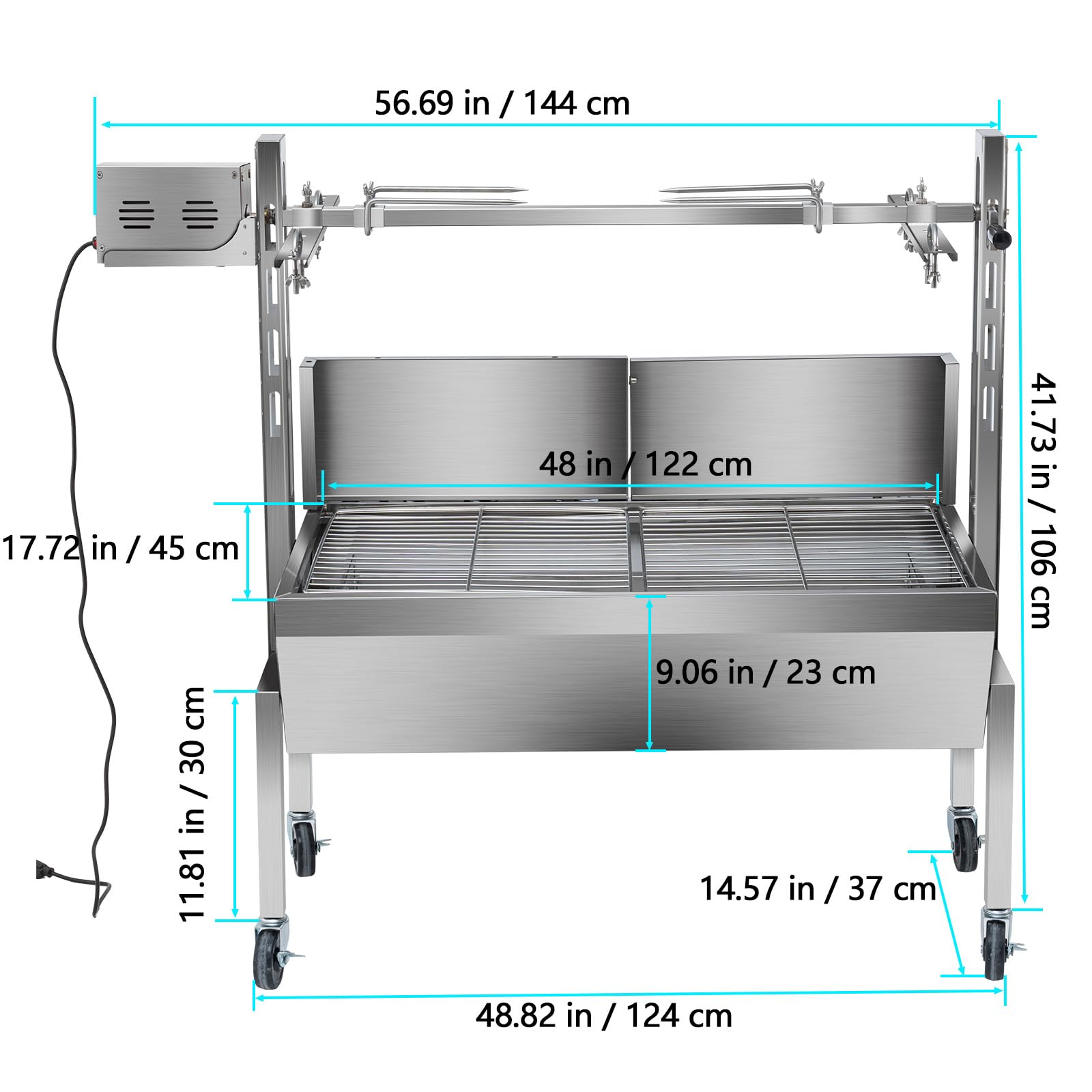 40W Electric BBQ Rotisserie Grill Kit - 48