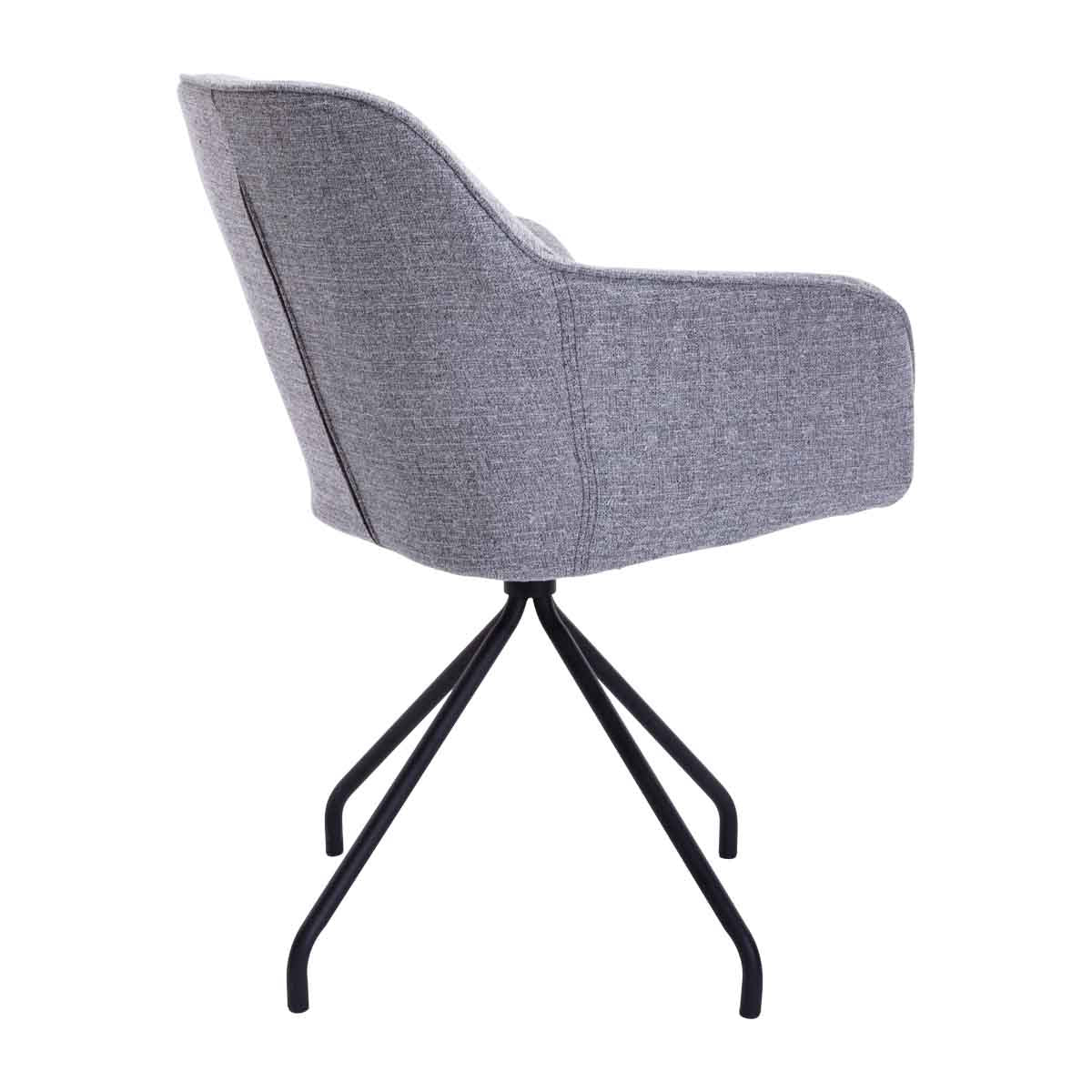 Levi Swivel Fabric Dining Arm Chair - Modern Upholstered Accent Chair for Kitchen, Dining Room & Office - Comfortable & Stylish Home Furniture