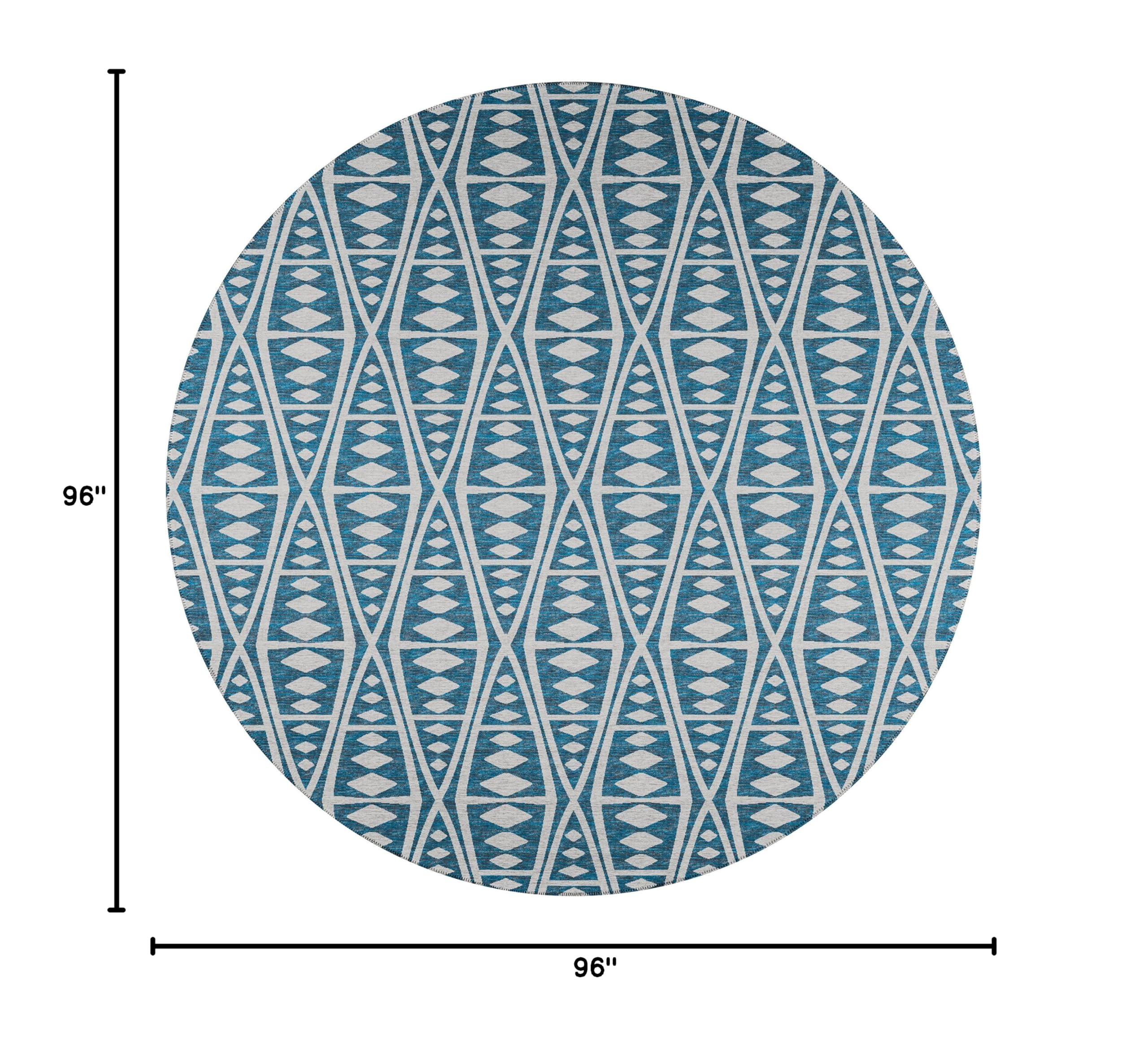 Addison Rugs Yuma AYU36 Blue 8' x 8' Square Area Rug - Soft & Durable for Living Room, Bedroom, or Office Decor