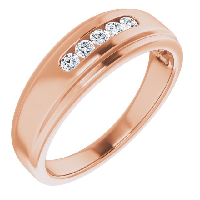 0.25 Carat Channel Set Round Diamond Men's Wedding Band Ring - Perfect for Engagement, Anniversary & Special Occasions
