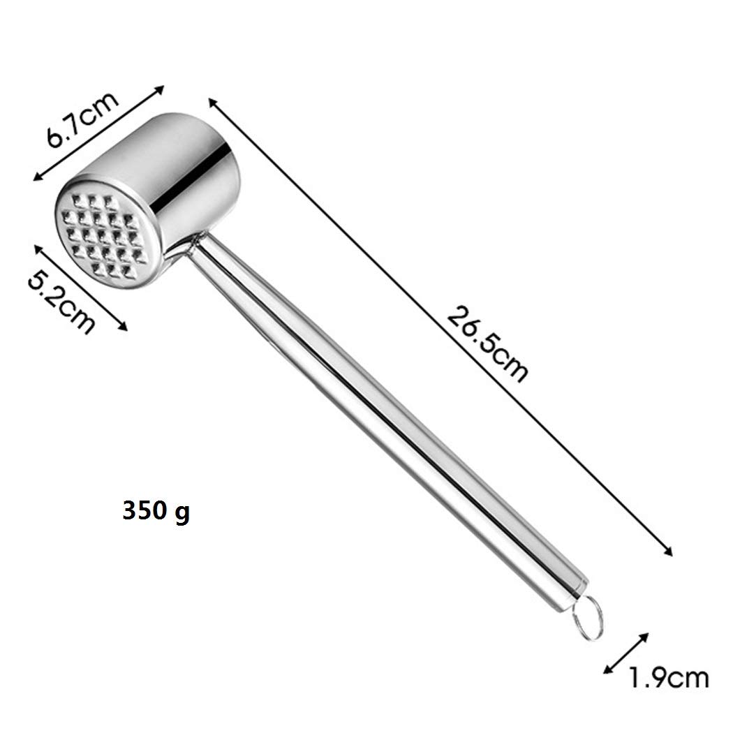 Stainless Steel Meat Tenderizer Hammer - Heavy Duty Kitchen Mallet for Beef, Chicken & Pork - Perfect for Grilling, BBQ & Home Cooking