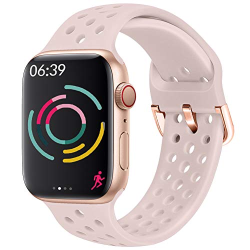 Hisri Compatible with Apple Watch Band 49mm 45mm 44mm 42mm 41mm 40mm 38mm - Sport Breathable Waterproof Soft Silicone Replacement Strap for iWatch Ultra SE Series 8 7 6 5 4 3 2 1 - Perfect for Running, Swimming, Workout & Daily Wear (Men & Women)