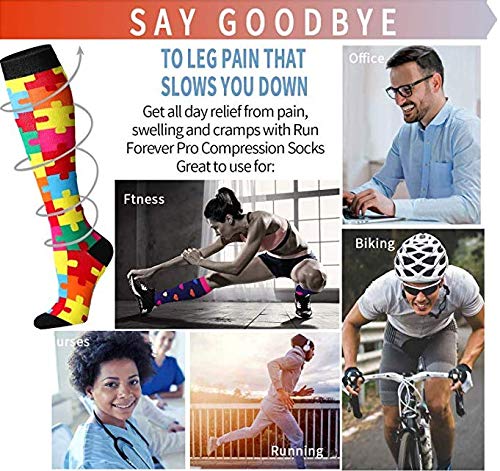 Best Compression Socks for Women & Men - Medical Grade Support for Running, Sports, Nursing & Travel - Improve Blood Circulation & Reduce Swelling - Perfect for Athletes, Nurses & Frequent Flyers
