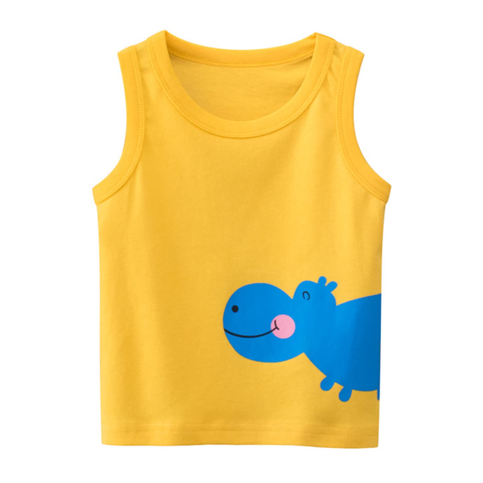 Kids Cartoon Animal Sleeveless Vest - Toddler Boys & Girls Crewneck Tee Shirts for Summer Play & School Outfits