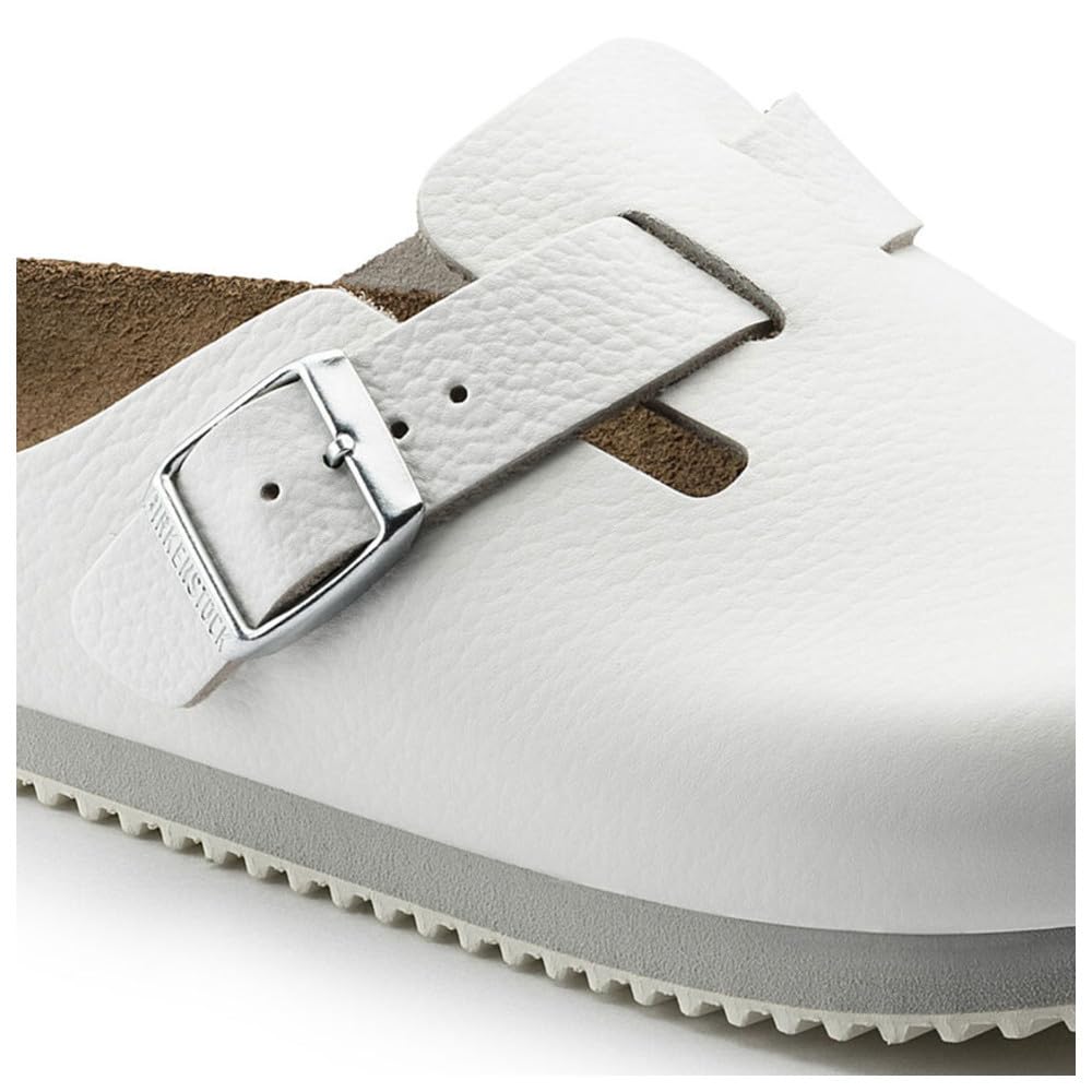 Birkenstock Women's Boston Soft Footbed Clogs - Iron Oil Leather Narrow Fit (EU 36) | Comfortable Slip-On Shoes for Nurses, Chefs & Indoor/Outdoor Wear
