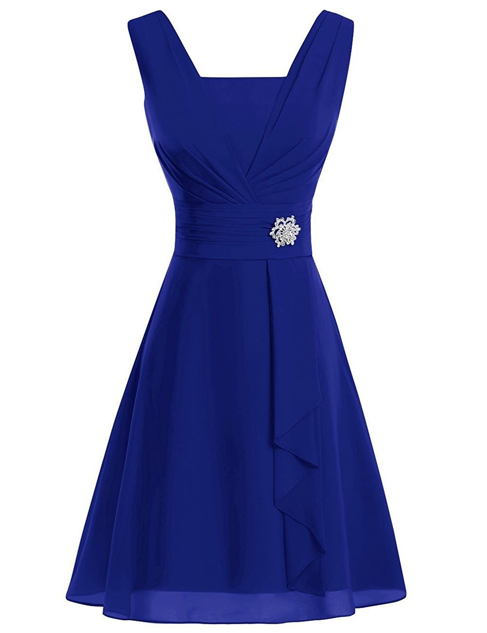 Elegant Chiffon V-Neck Mother of The Bride Dress - Short Wedding Guest Gown for Women - Perfect for Weddings, Parties & Special Occasions