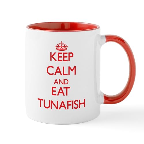 White/Red Inside - Keep Calm And Eat Tunafish Mugs