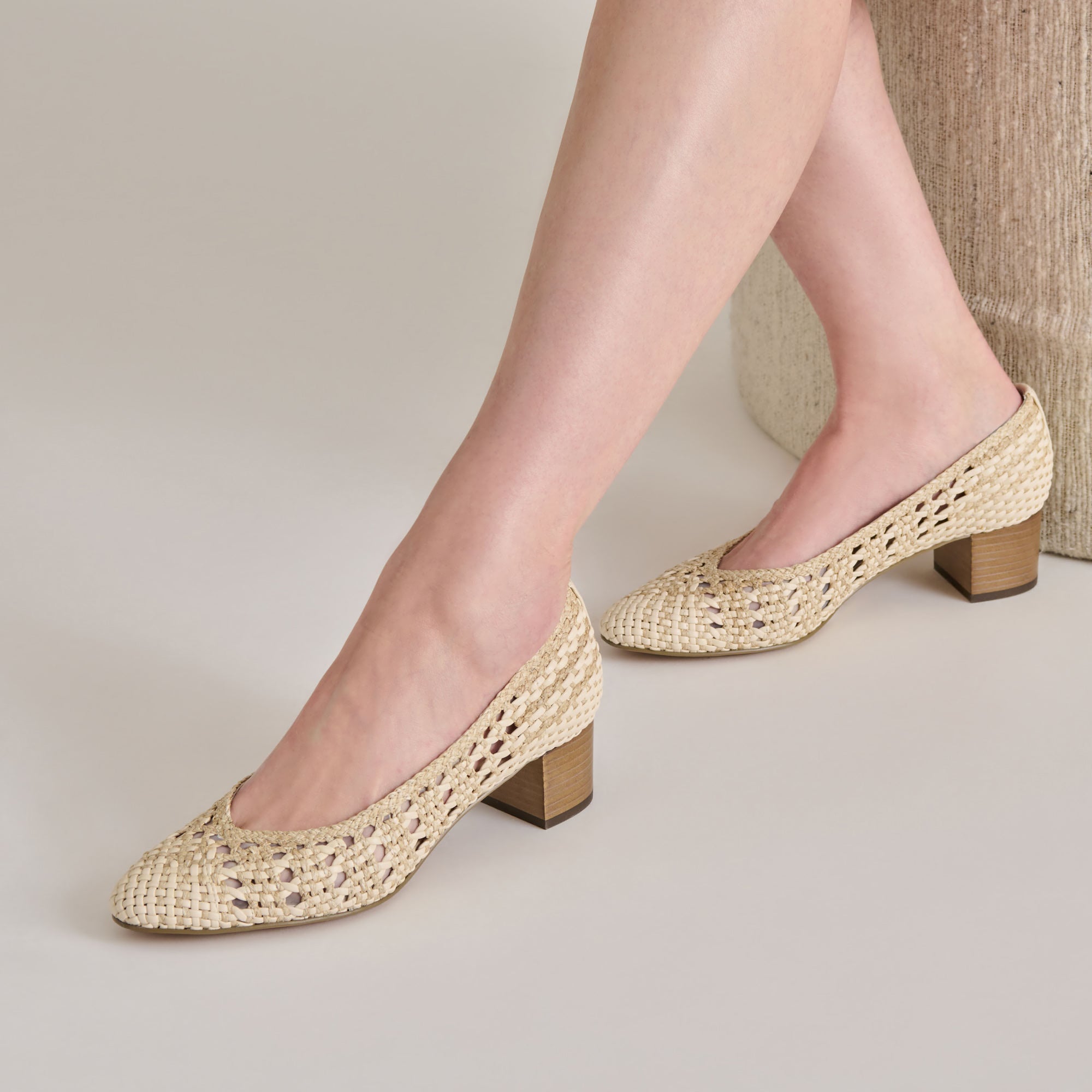 LULA Women's Ivory Multi Woven Raffia Heels - Comfortable Summer Wedge Sandals for Beach, Party & Wedding Occasions