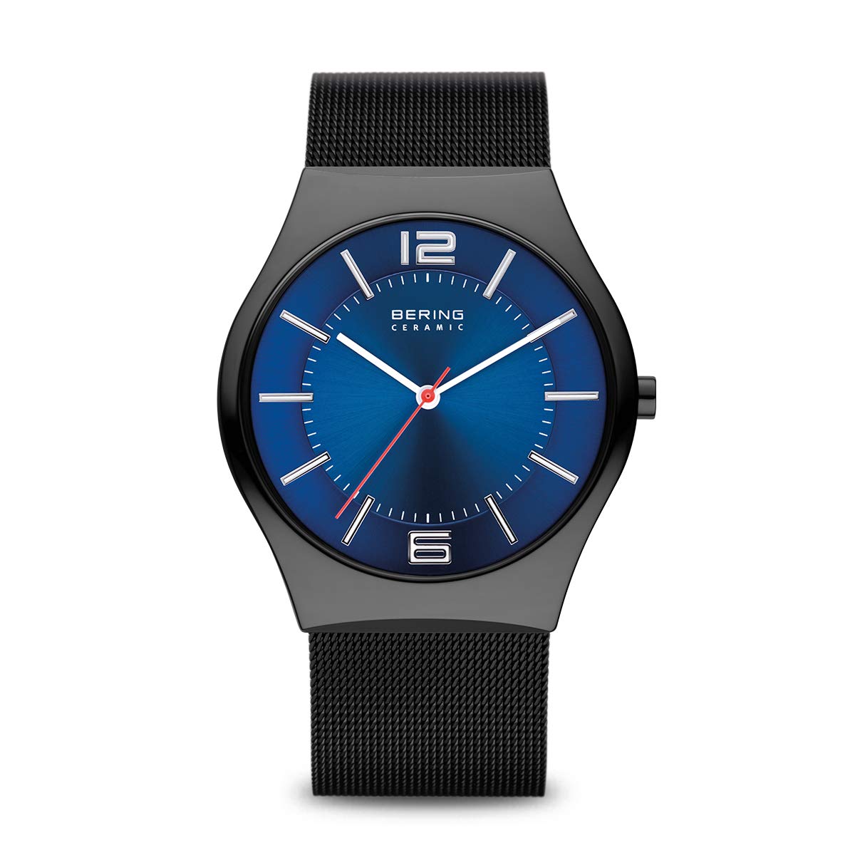 BERING Men's Black Ceramic Analog Quartz Watch with Stainless Steel Strap & Sapphire Crystal - 32039-447 - Stylish Dress Watch for Business & Formal Occasions
