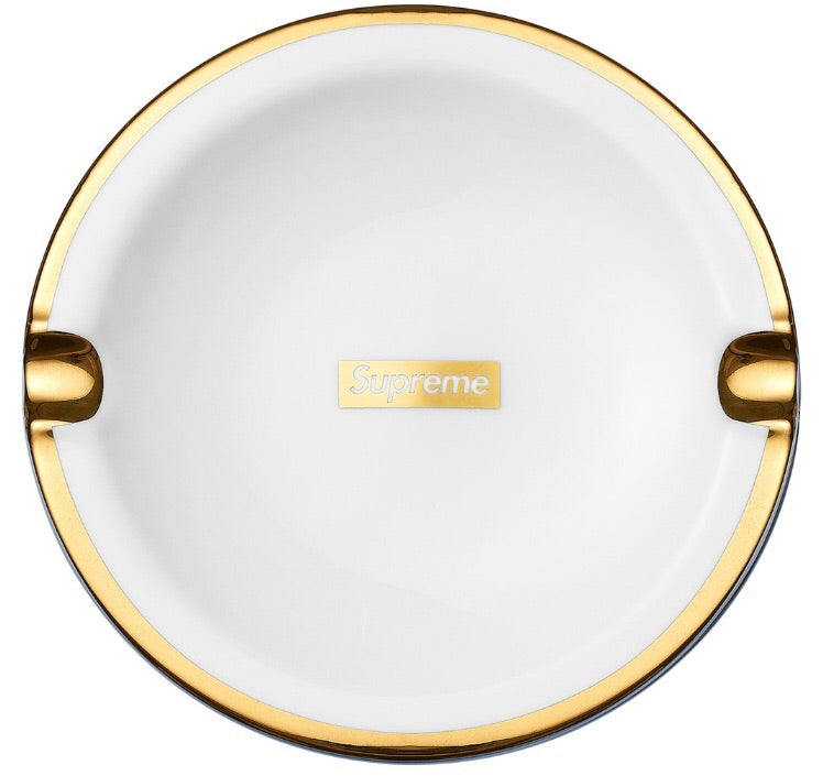 Premium Gold Trim Ceramic Ashtray - Luxury Smoking Accessory for Cigars & Cigarettes - Perfect for Home, Office, or Outdoor Use