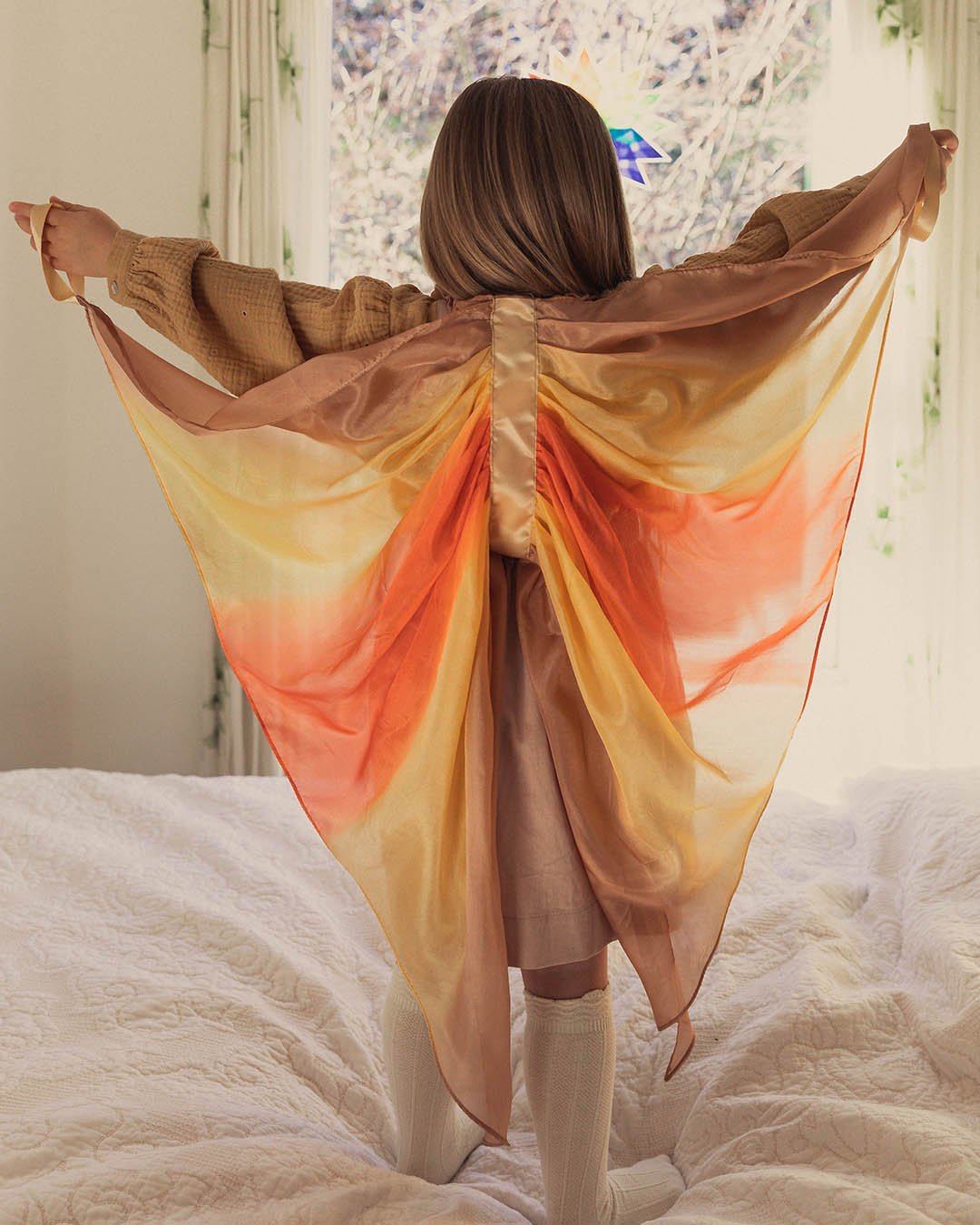Sarah's Silks Wings - Premium Play Silk Wings for Kids Dress Up & Imaginative Play - Perfect for Fairy, Angel, and Butterfly Costumes