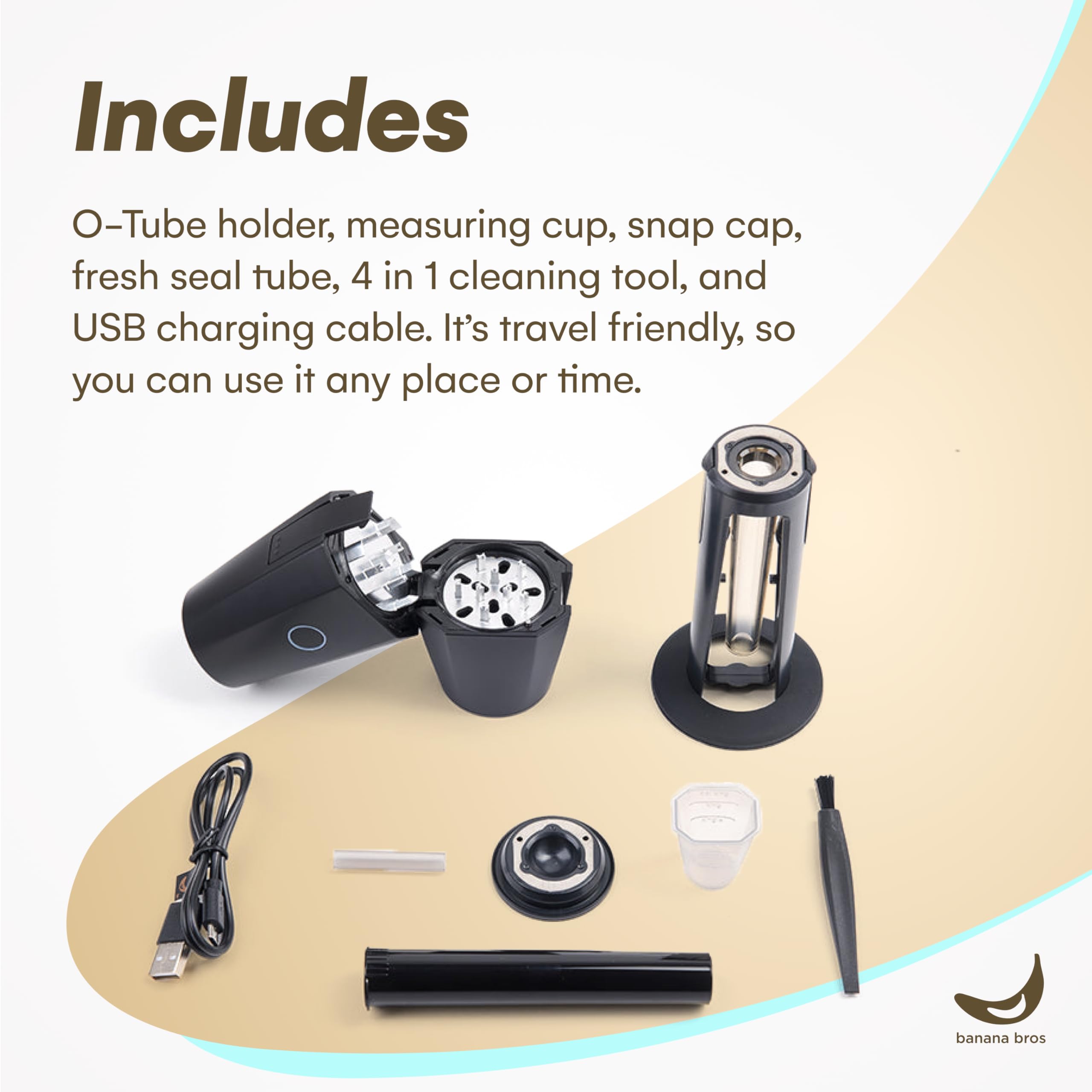 Banana Bros OTTO Electric Smart Spice Grinder - Automatic AI Grinding Machine with Precision Technology - OG Black - Perfect for Freshly Ground Coffee, Herbs & Spices in Kitchens & Bars