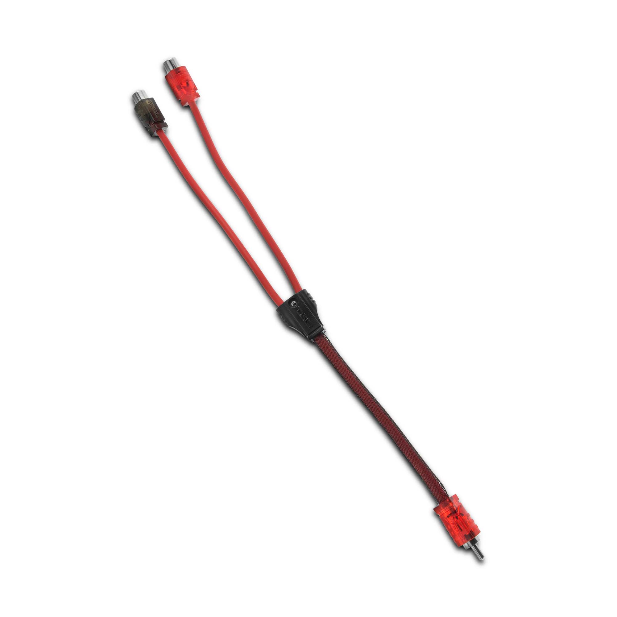Premium RCA Y Splitter Cable - 100% Oxygen-Free Copper (OFC) - 1 Male to 2 Female Connectors - High-Quality Audio Video Signal Splitter for Home Theater, DJ Equipment & Car Audio Systems