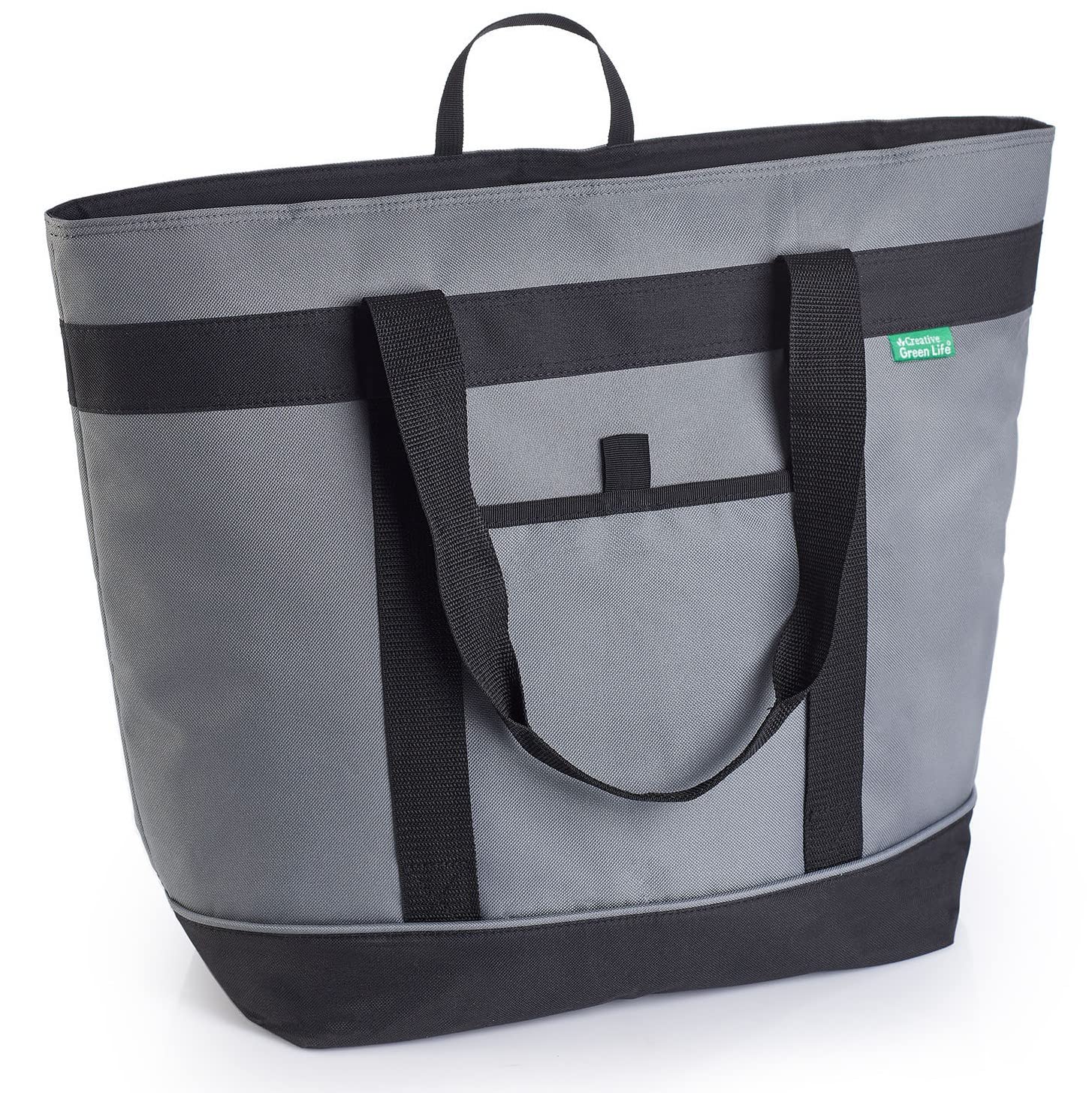 Jumbo Insulated Cooler Bag (Gray) with HD Thermal Insulation - Premium Collapsible Soft Cooler for Groceries, Food Delivery, Travel & Beach - Perfect for Picnics, Camping & Outdoor Adventures