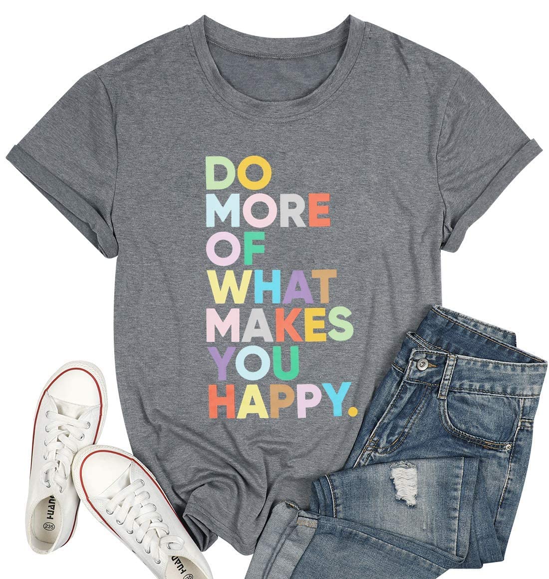 Women's Inspirational Graphic Tee - Positive Message Letter Printed T-Shirt for Teachers | Cute & Fun Casual Top for Work, School & Everyday Wear