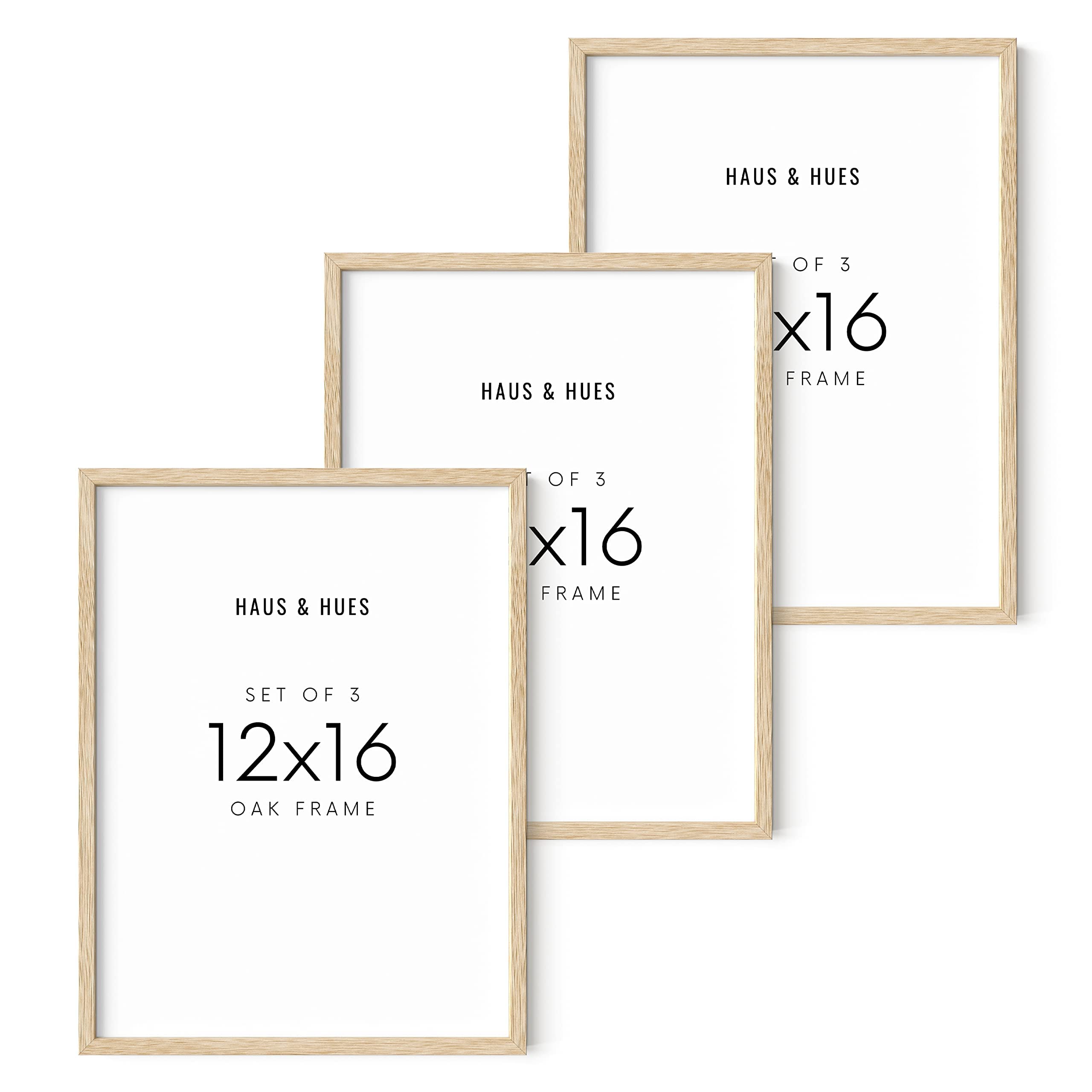 HAUS AND HUES 12x16 Wood Picture Frame - Display 12x16 Prints, Posters & Wall Art - Perfect for Home Decor, Office & Gallery Displays