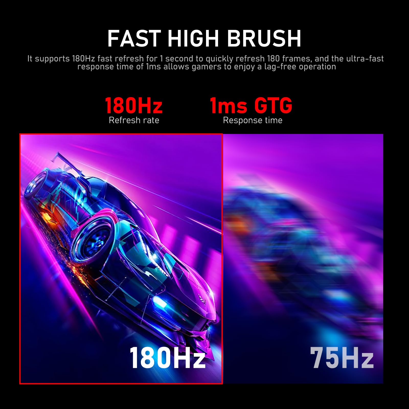 34 Inch Ultrawide Curved Gaming Monitor - 180Hz, 1000R, UWQHD 3440x1440, 1ms Response, 100% sRGB, Adaptive Sync, DisplayPort & HDMI, Height Adjustable Stand, VESA 75x75mm Wall Mount - Perfect for PC Gaming, Home Office, and Multimedia Entertainment