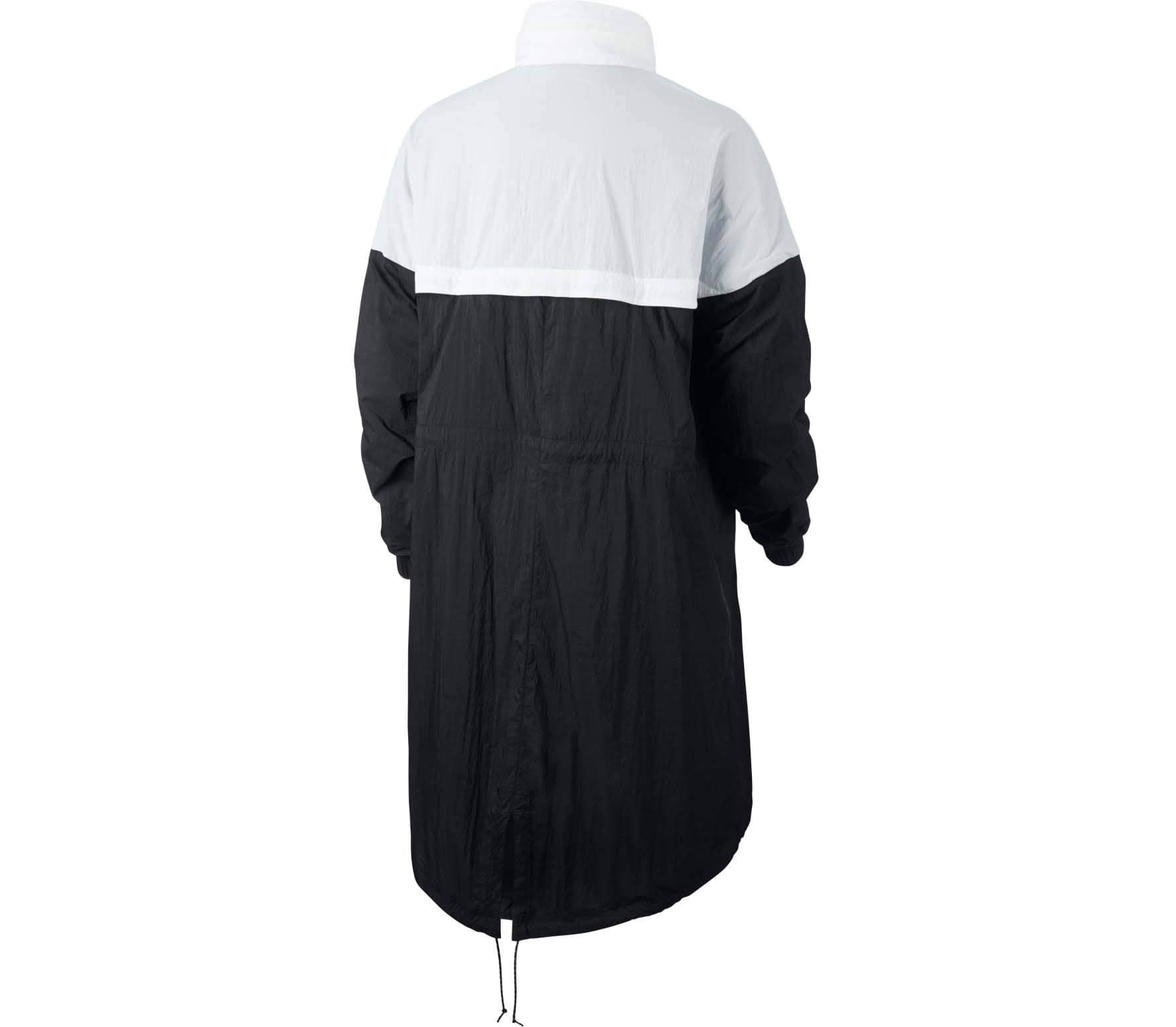 Nike NSW Windrunner Jacket - Lightweight Water-Resistant Hooded Windbreaker for Men (Trench Black/White/Black, Size Large) - Perfect for Running, Hiking & Outdoor Sports
