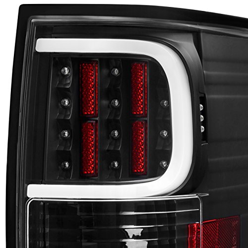 AKKON Black LED Tube Tail Lights Brake Lamps for 2009-2014 Ford F150 Pickup Truck - Left & Right Pair Set - Enhanced Visibility & Style for Night Driving & Off-Road Adventures